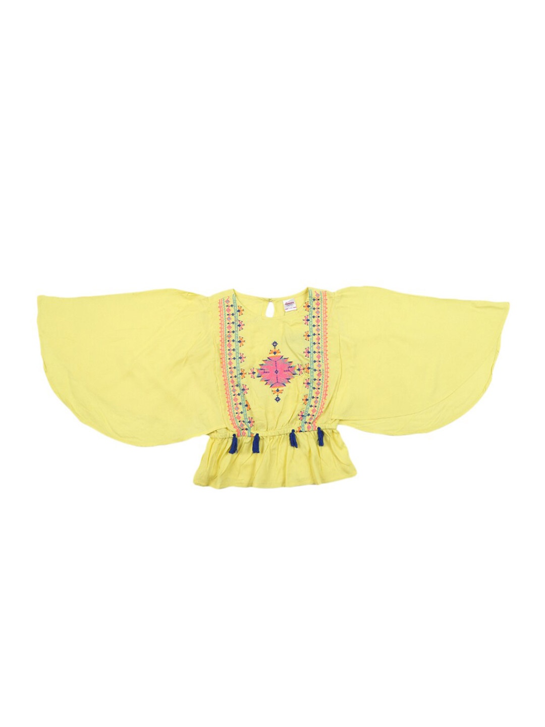 

V-Mart Girl Yellow Embellished Crop Top