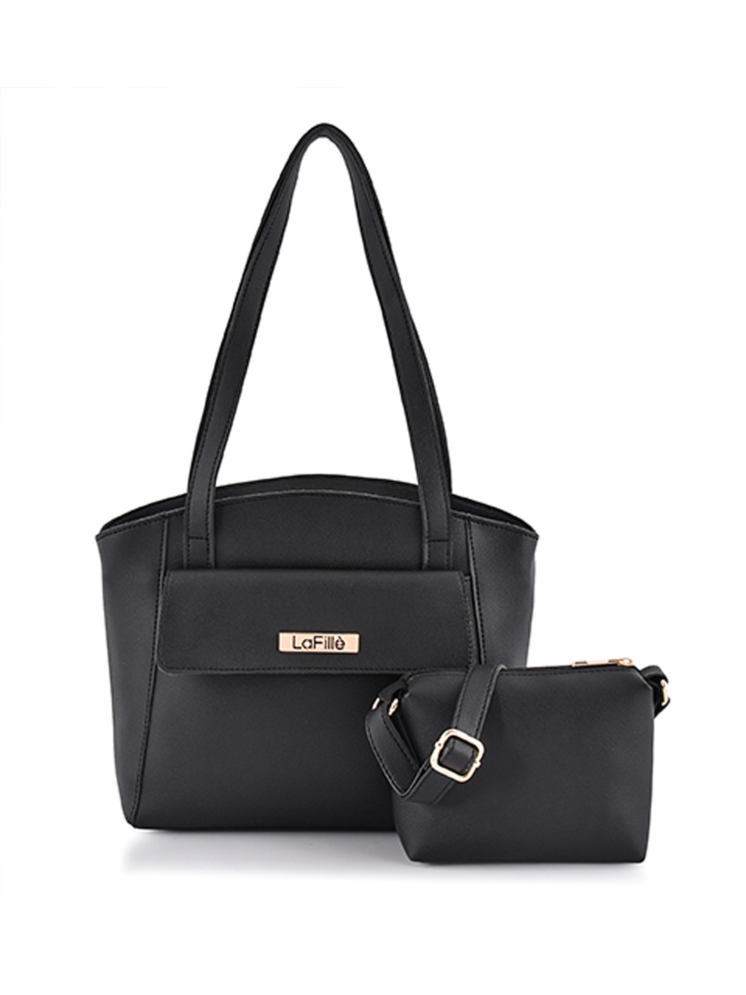 

LaFille Black PU Shopper Shoulder Bag