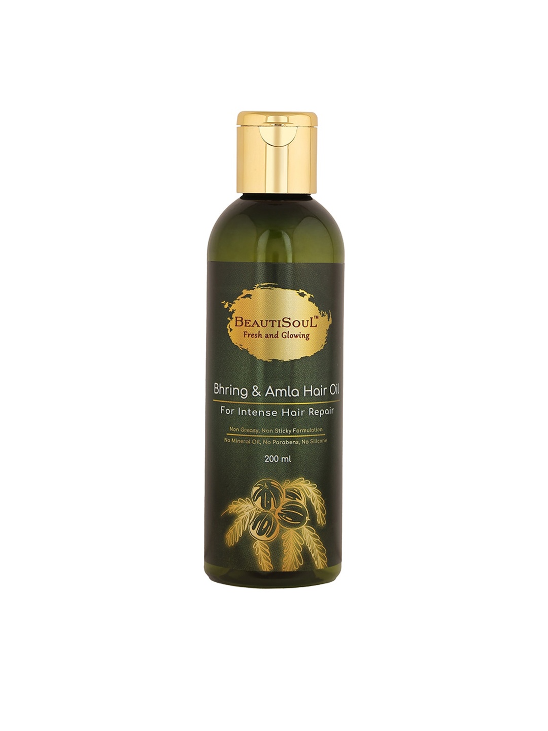 

Beautisoul Paraben Free & Non-Greasy Bhring & Amla Hair Oil For Intense Hair Repair- 200ml, Green