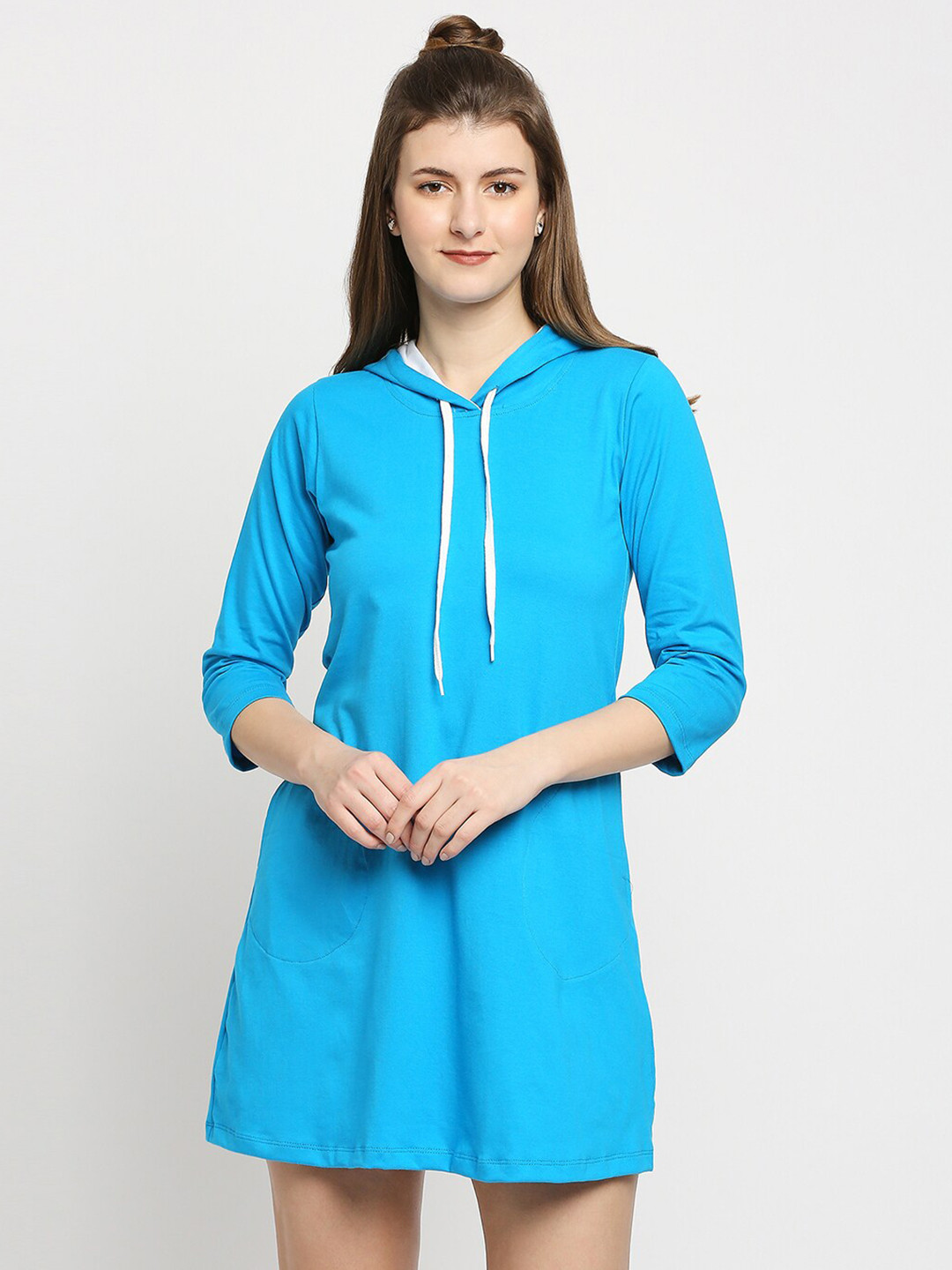 

Autumn Hues Blue Shirt Dress