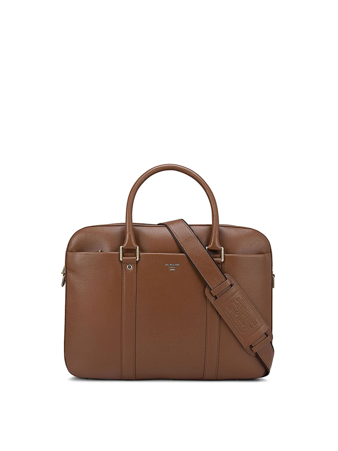 

Da Milano Men Brown Leather Laptop Bag