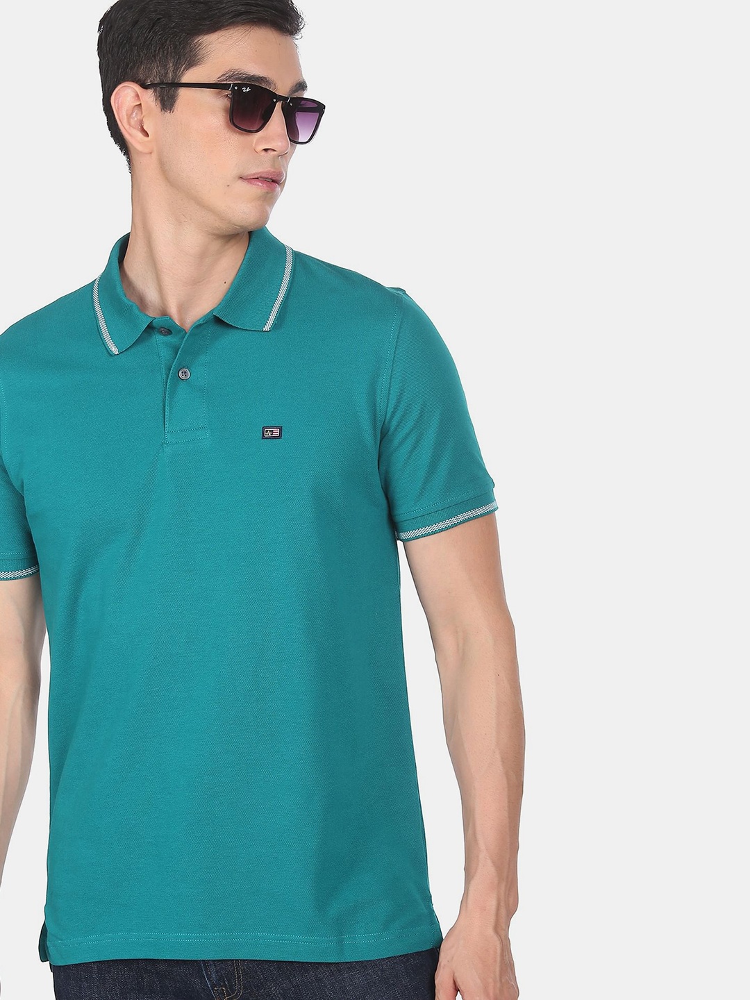 

Arrow Sport Men Blue Polo Collar T-shirt