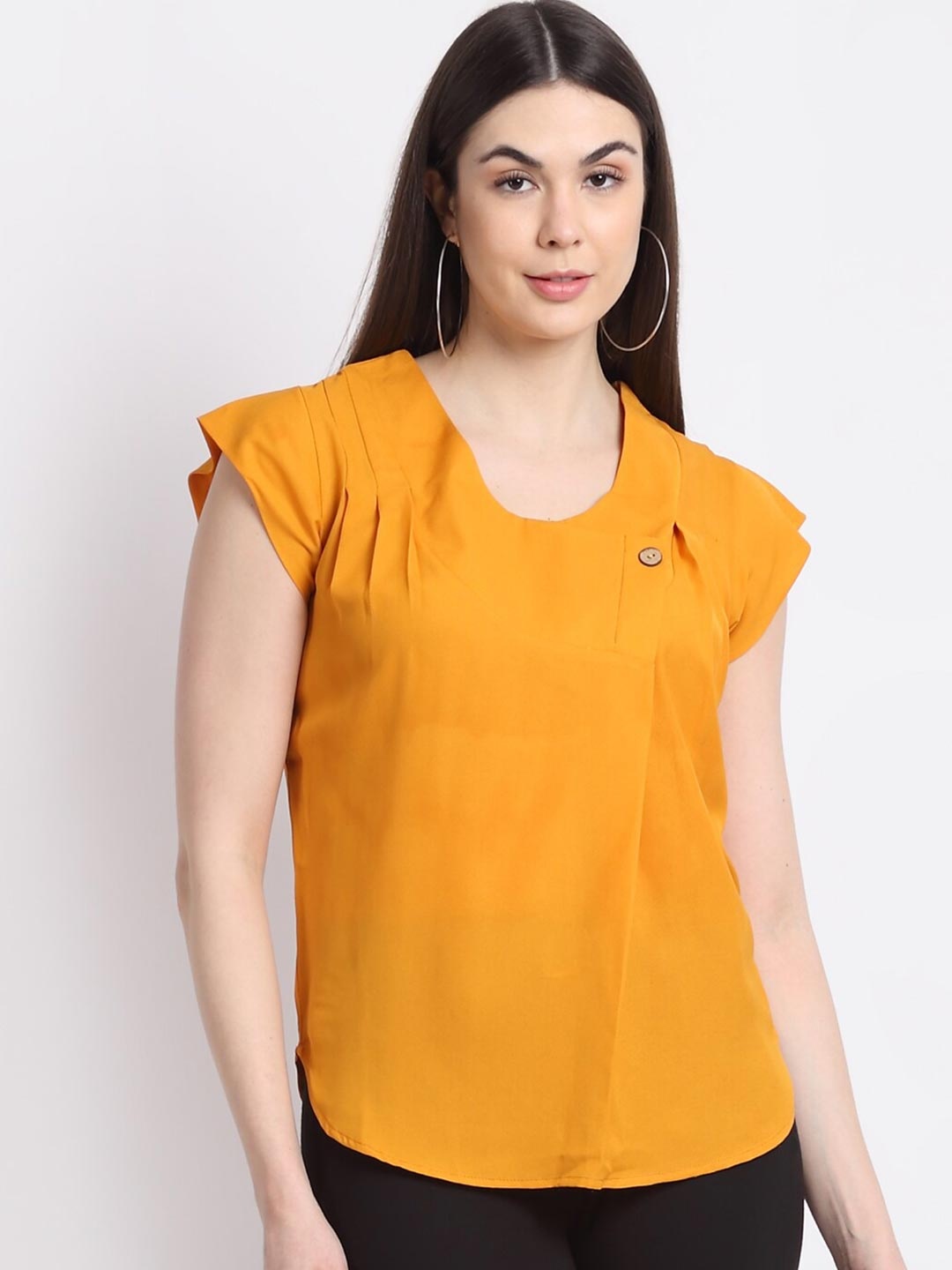 

La Zoire Women Mustard Yellow Georgette Top