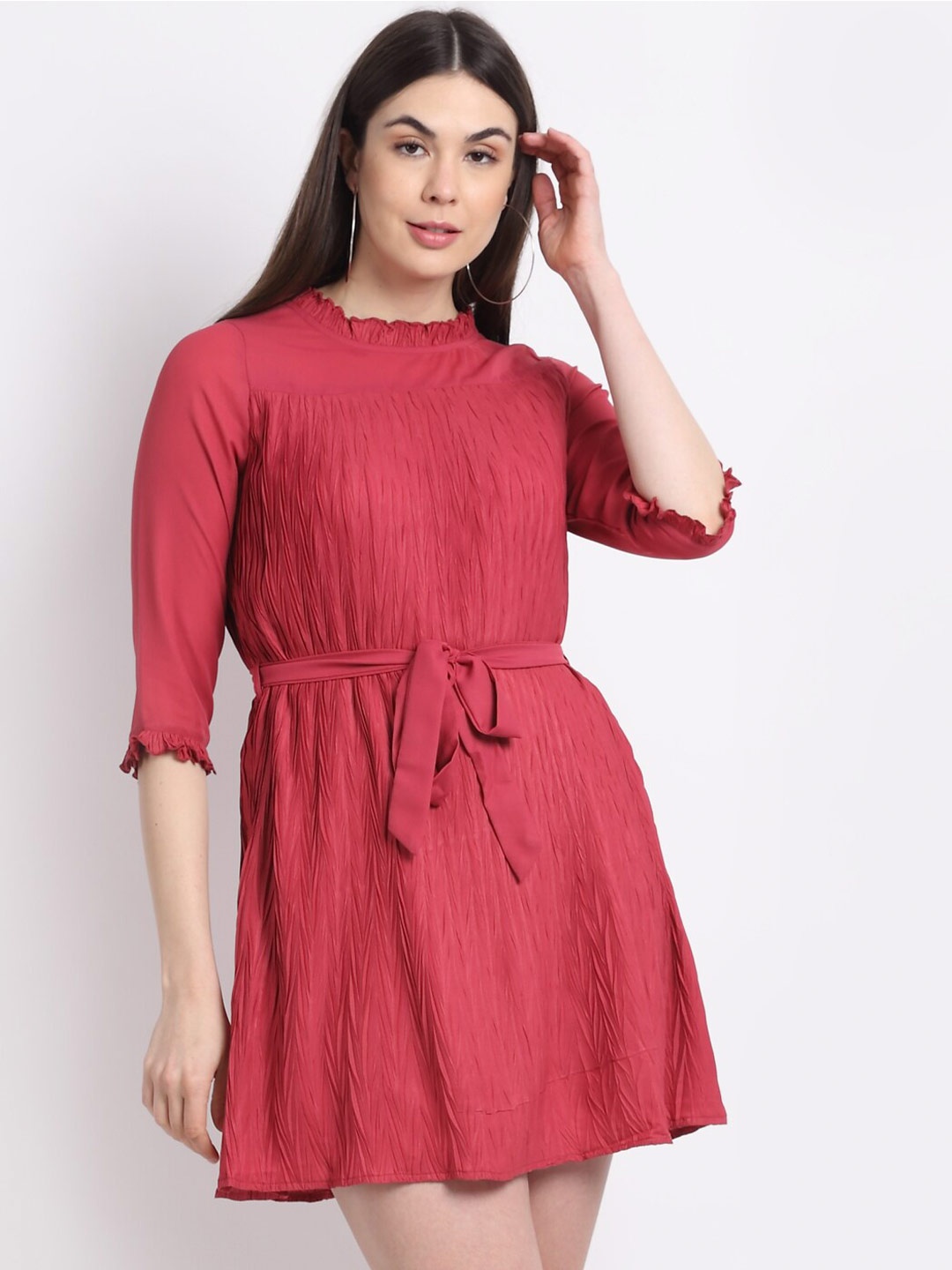

La Zoire Pink Georgette Dress