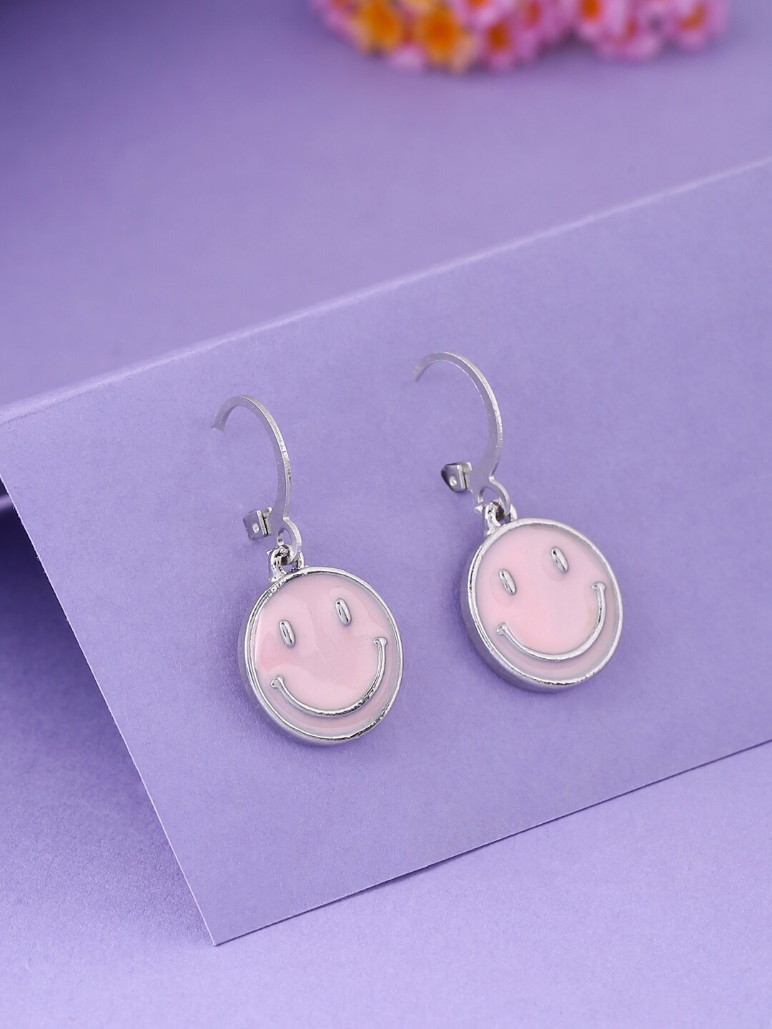 

kashwini Women Pink Classic Smile Drop Earrings