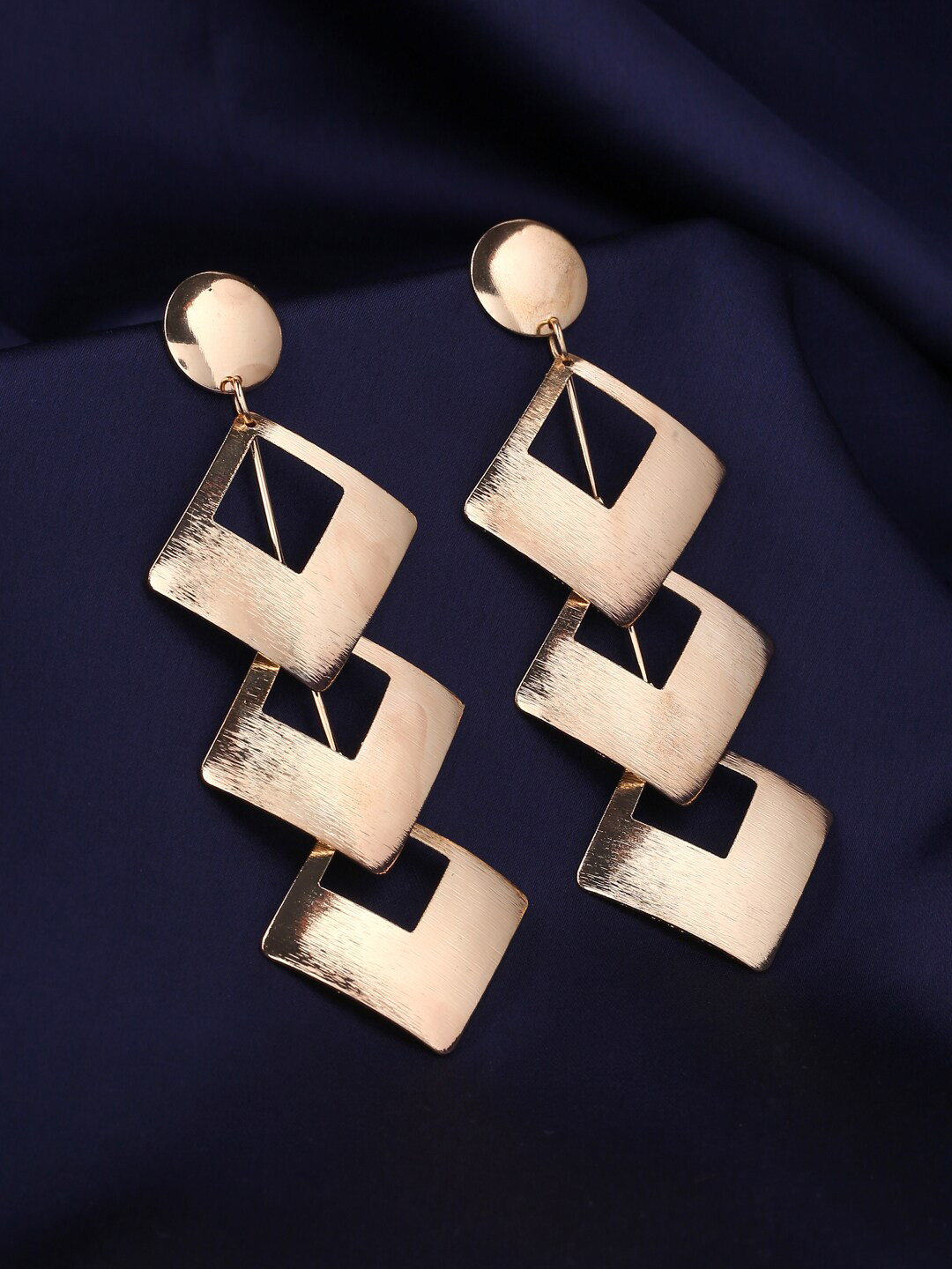

kashwini Rose Gold Contemporary Drop Earrings