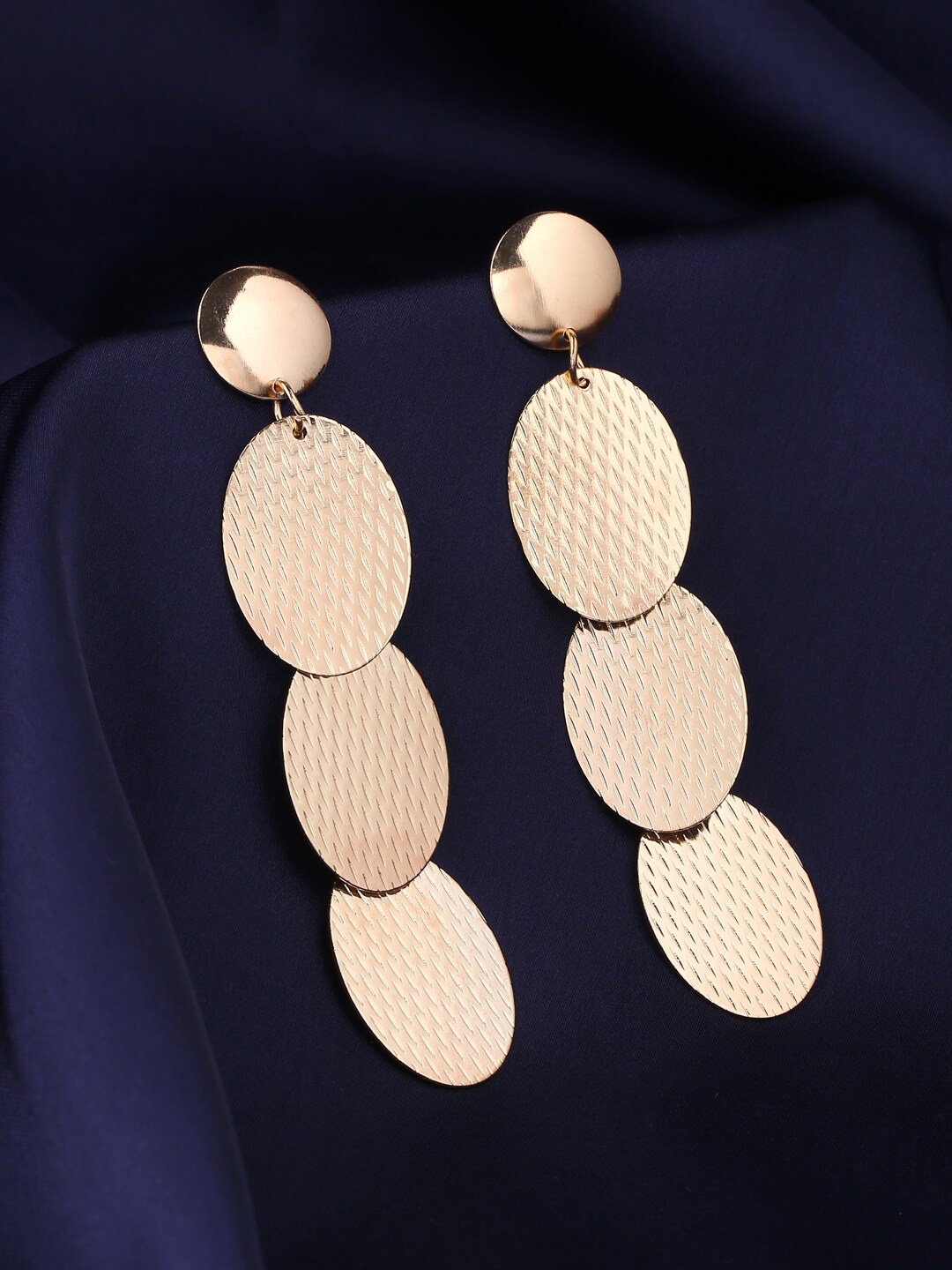 

kashwini Rose Gold Plated Contemporary Drop Earrings