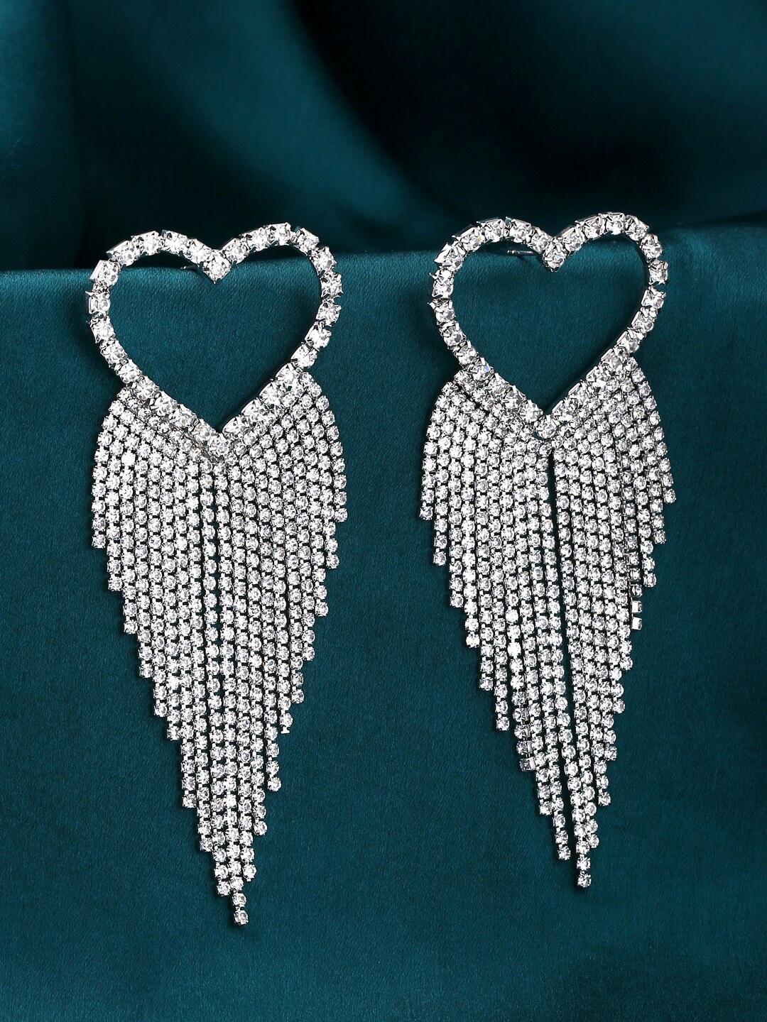 

kashwini womens Silver-Toned Contemporary Drop Earrings