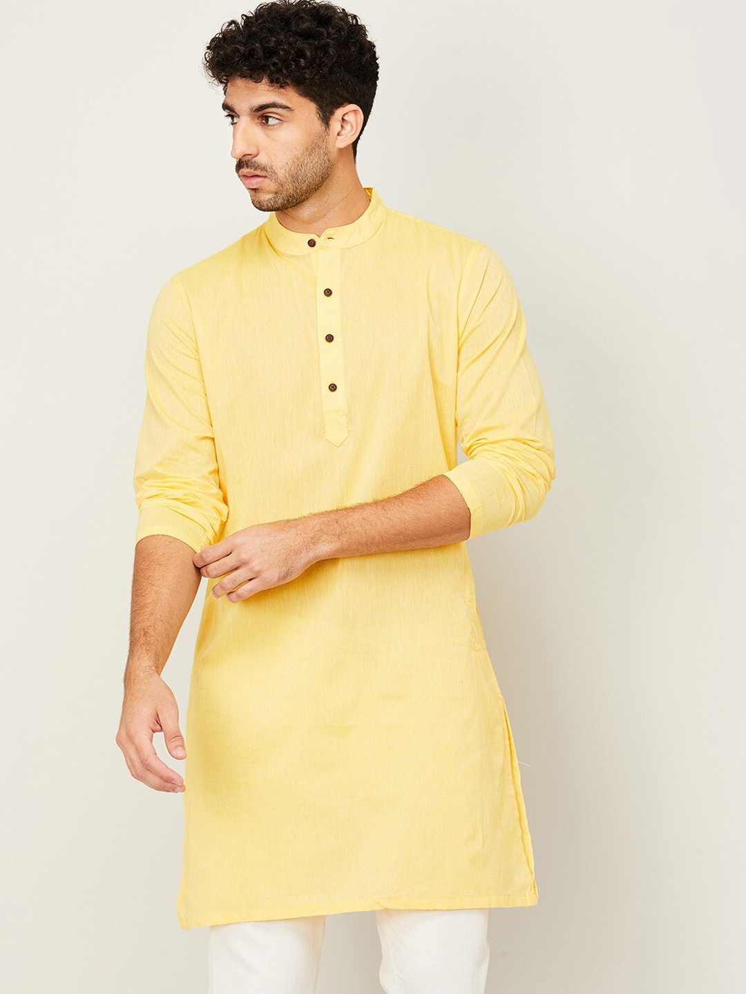 

Melange by Lifestyle Men Yellow Kurta