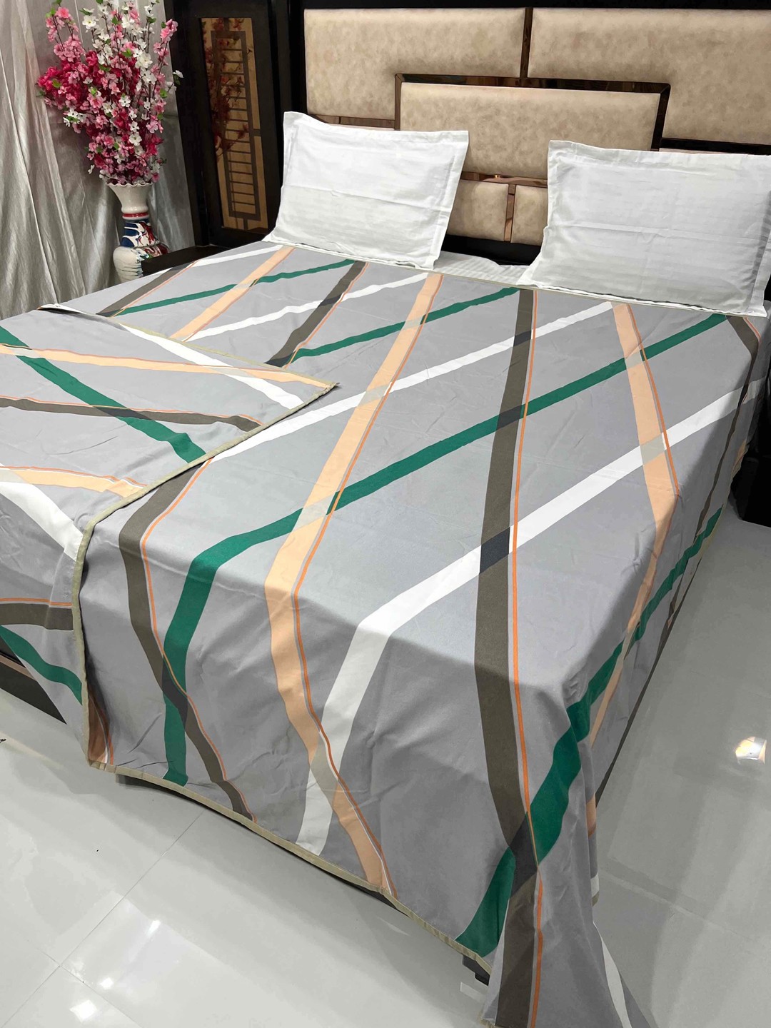 

Pure Decor Grey Printed Pure Cotton 250 TC Duvet Cover