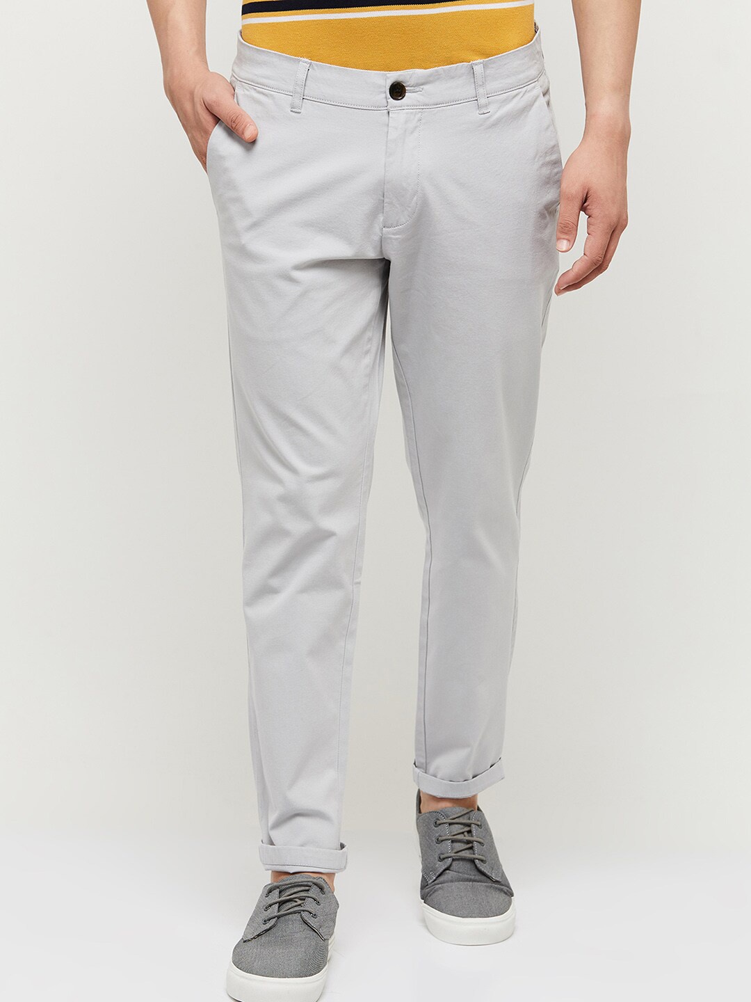 

Max Men Grey Cotton Regular Fit Trousers