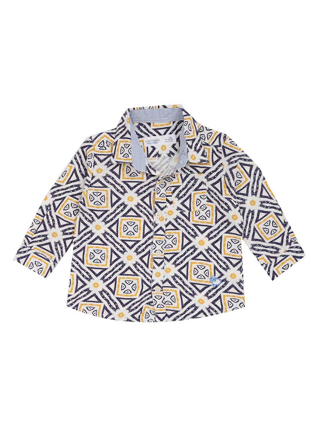 

ZERO THREE Boys White Comfort Printed Casual Shirt