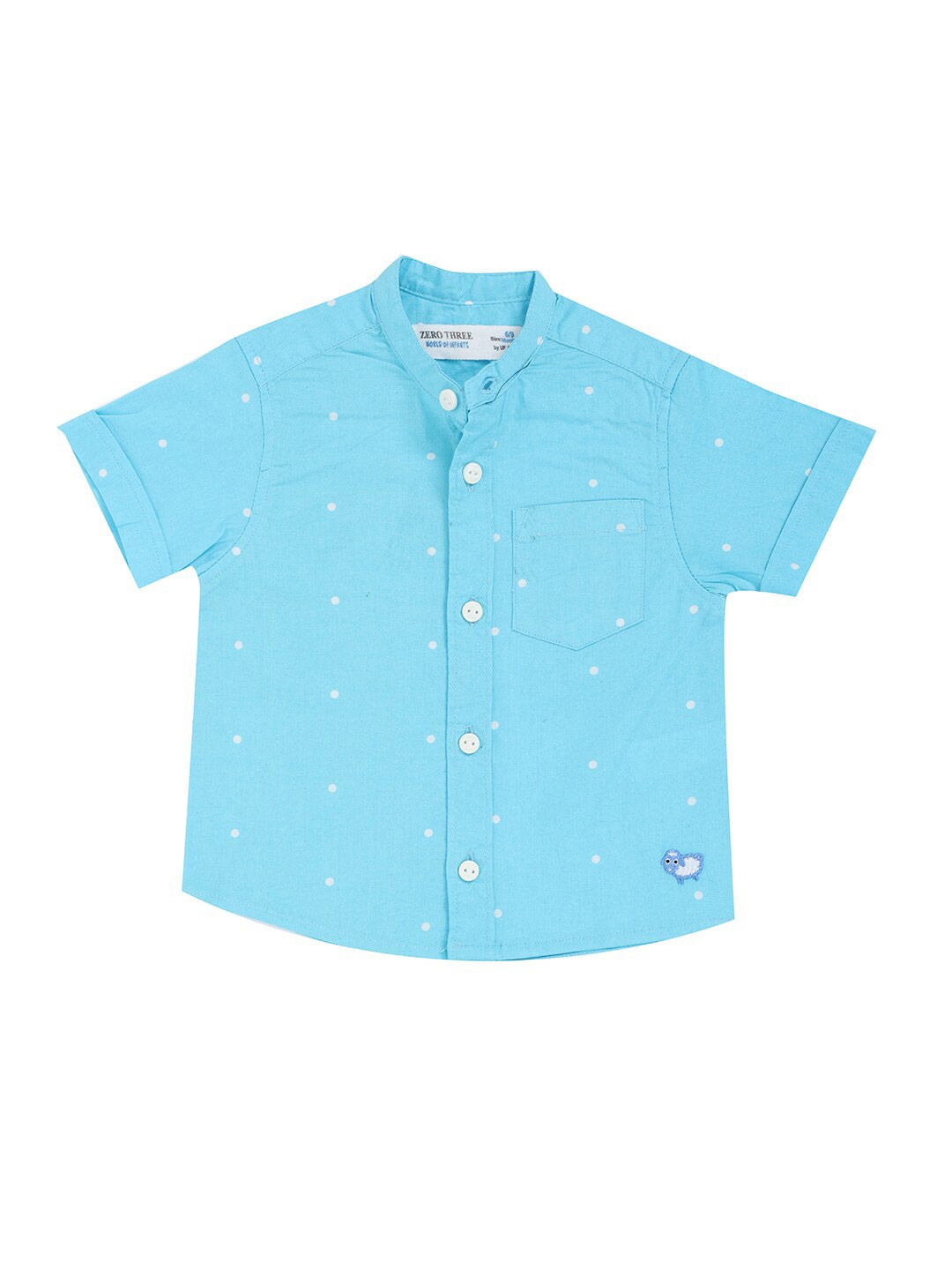 

ZERO THREE Boys Blue Comfort Printed Casual Shirt
