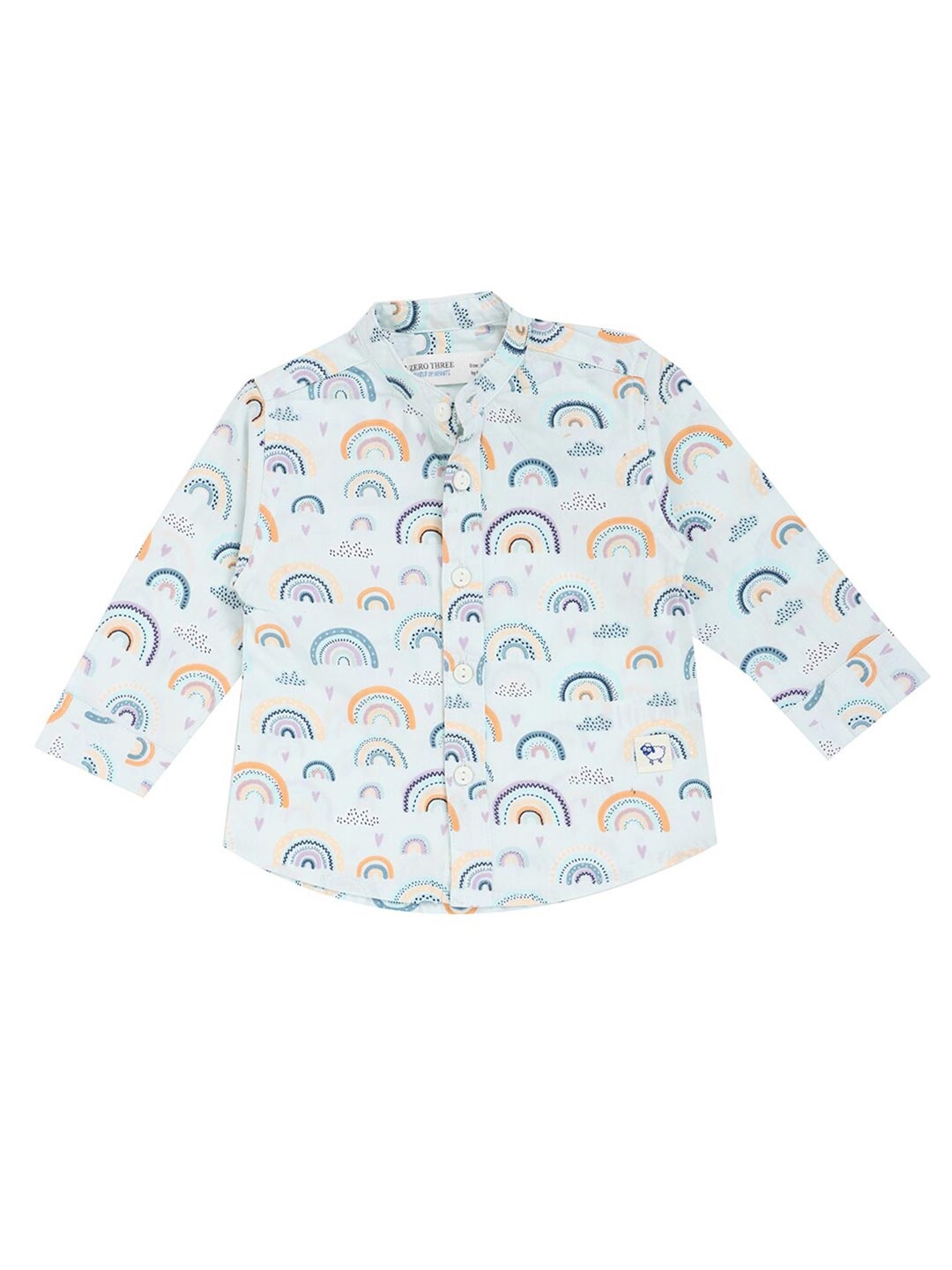 

ZERO THREE Boys Blue Comfort Regular Fit Printed Casual Shirt