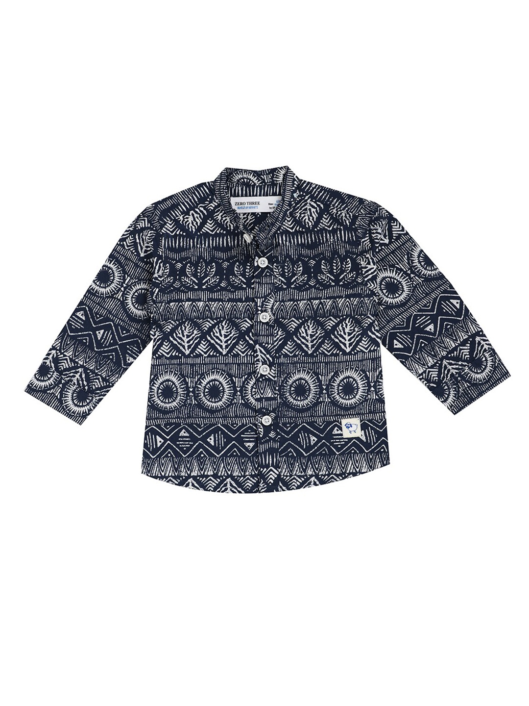 

ZERO THREE Boys Blue Comfort Printed Casual Shirt
