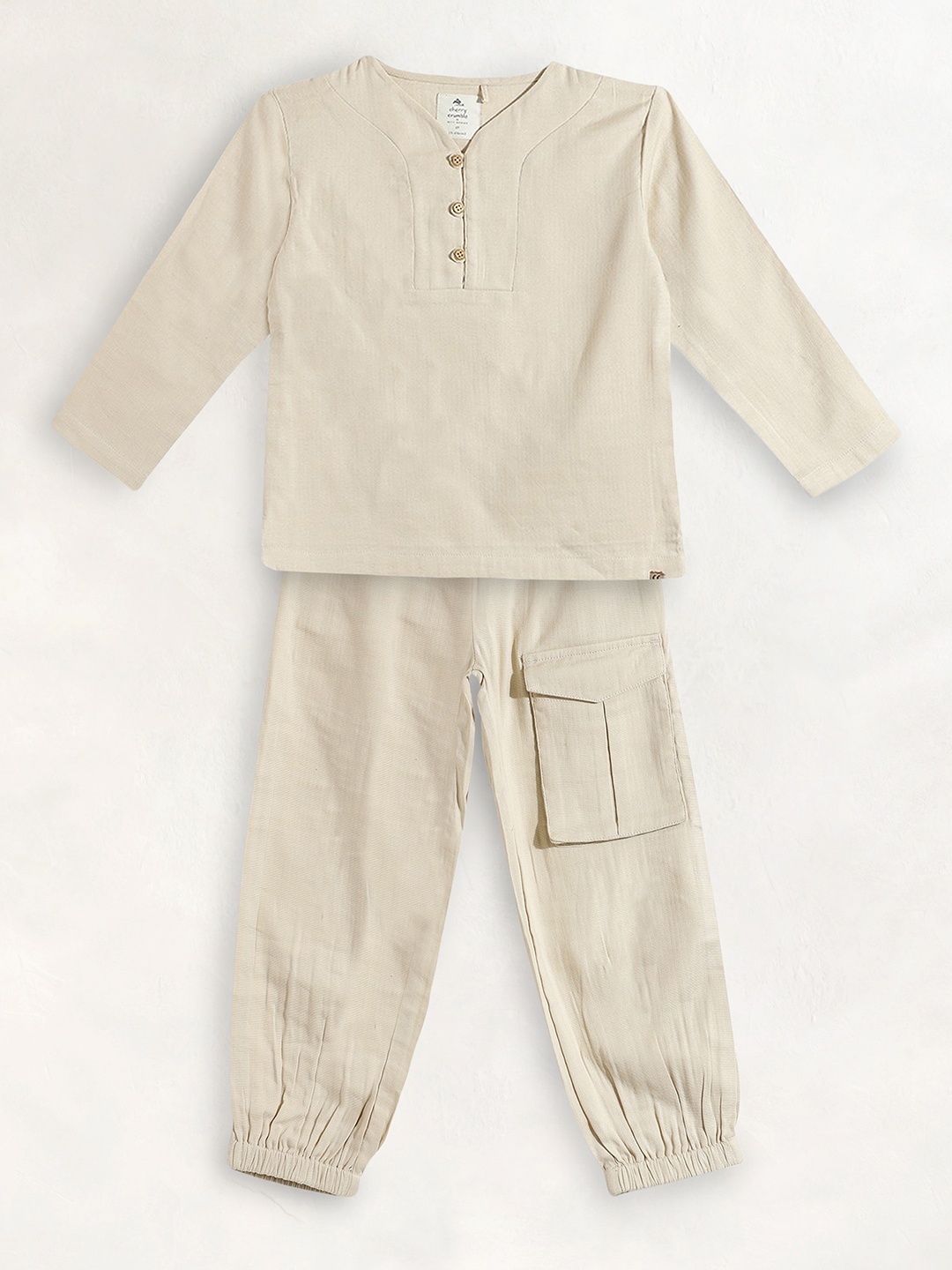 

Cherry Crumble Boys Cream-Coloured Night suit