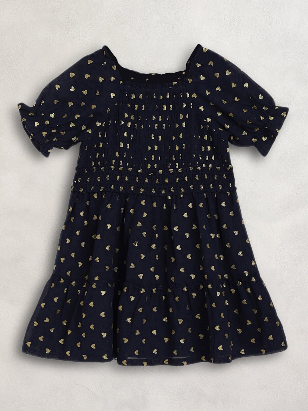 

Cherry Crumble Navy Blue A-Line Dress