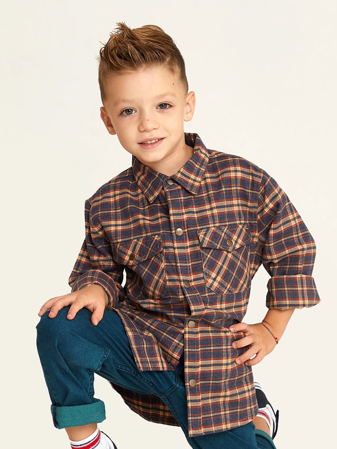 

Cherry Crumble Boys Red Tartan Checks Checked Casual Shirt