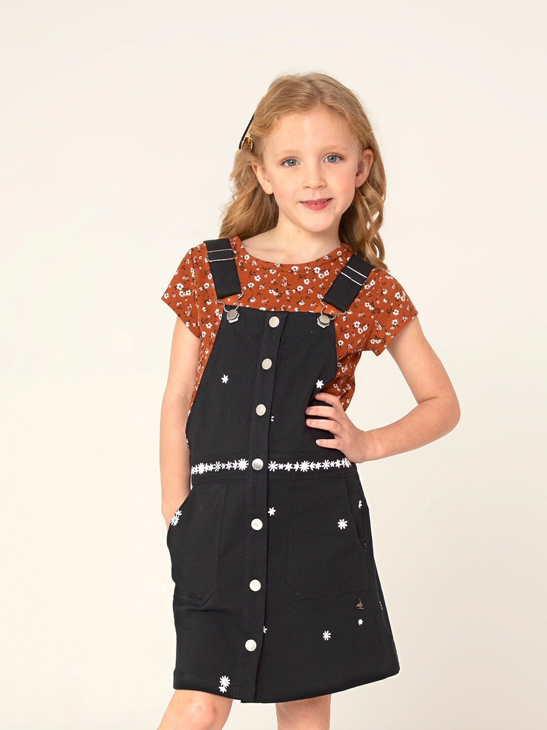 

Cherry Crumble Black Pinafore Dress