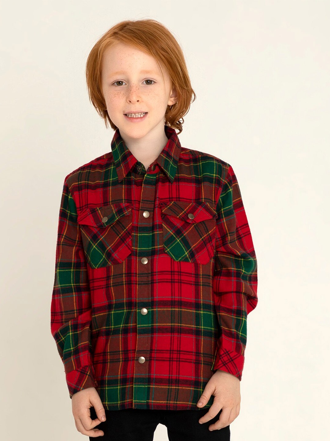 

Cherry Crumble Boys Multicoloured Tartan Checks Checked Casual Shirt, Multi