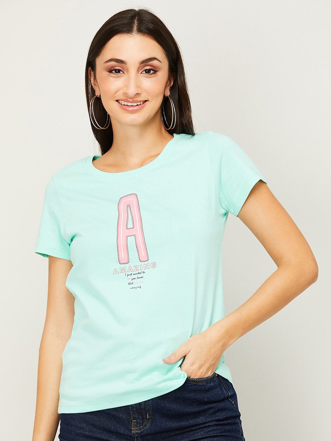 

Fame Forever by Lifestyle Green Print Top