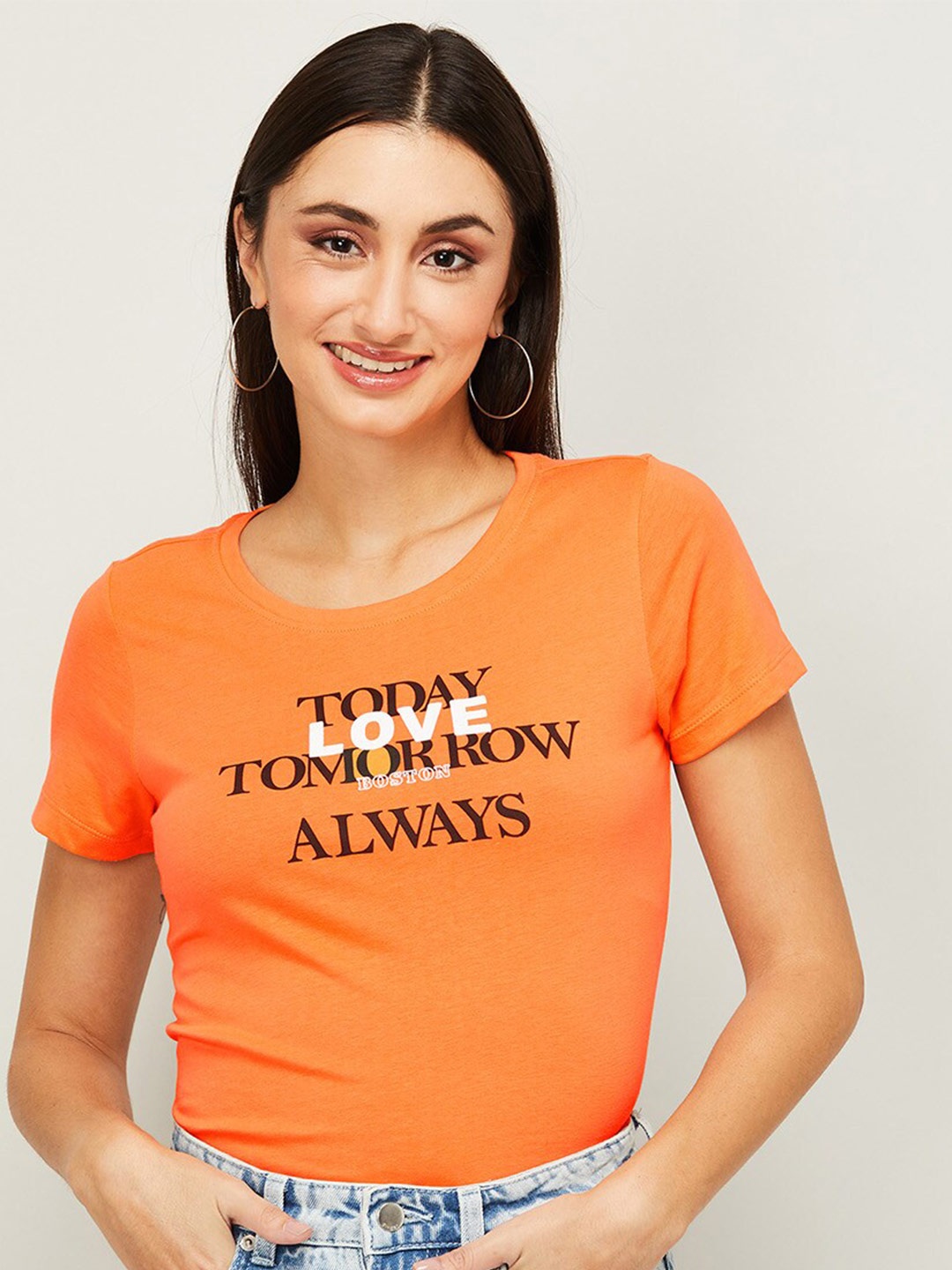 

Fame Forever by Lifestyle Orange Print Top