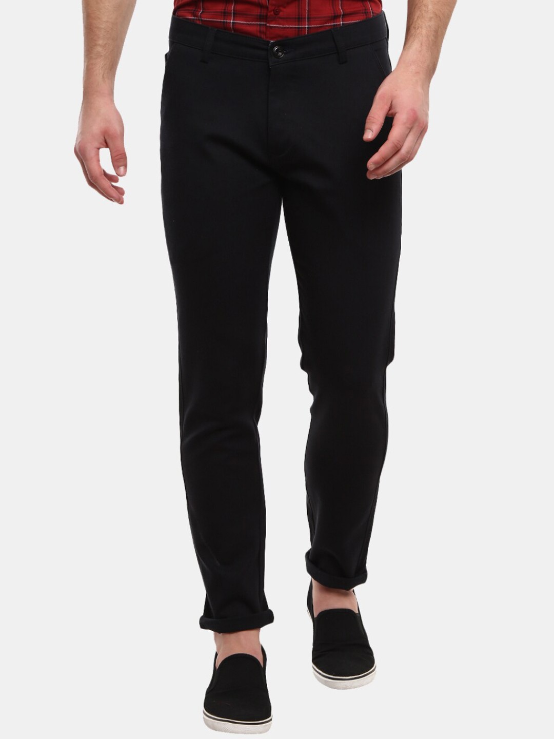 

V-Mart Men Black Classic Slim Fit Trousers