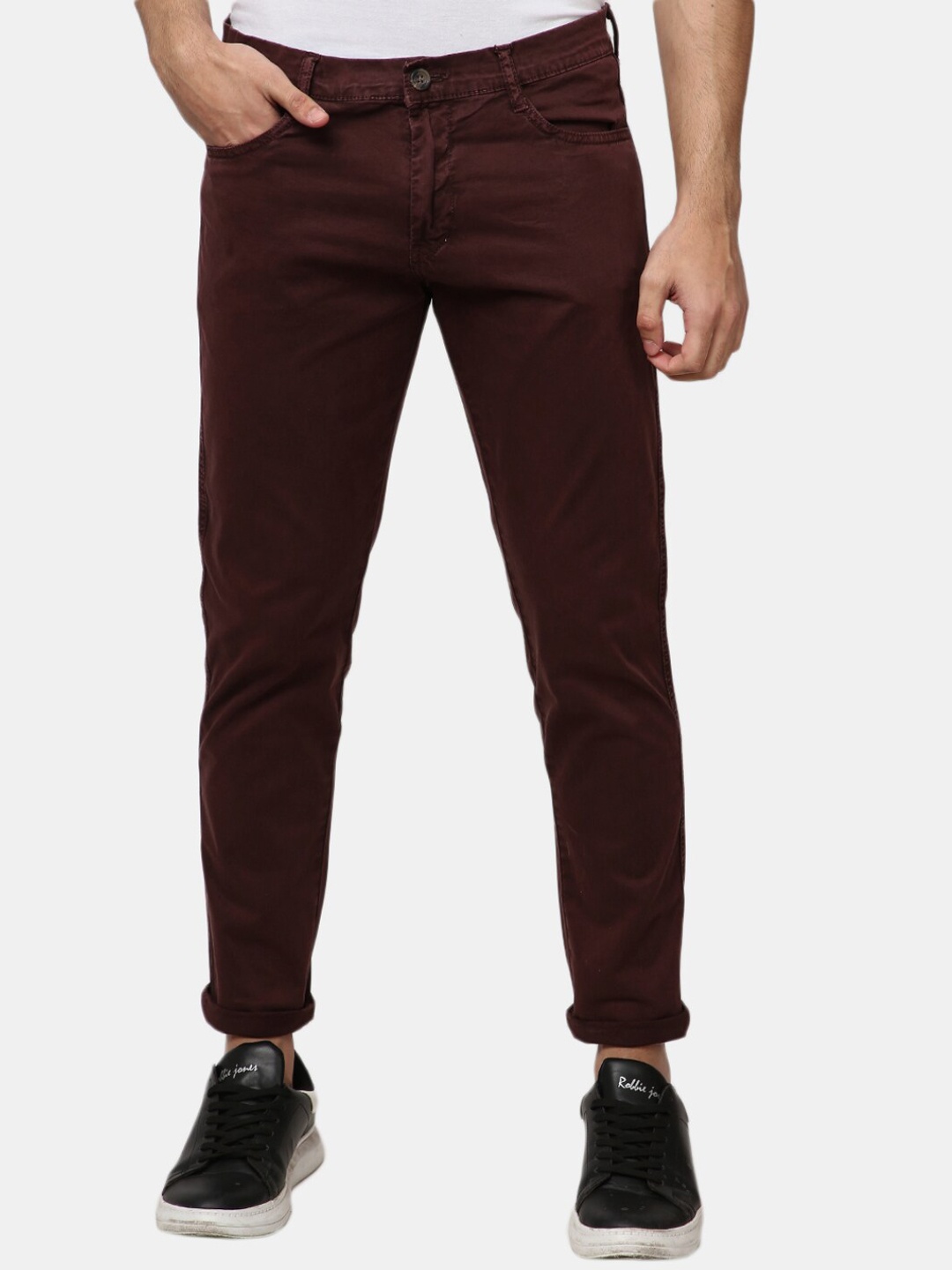 

V-Mart Men Maroon Classic Chinos Trousers