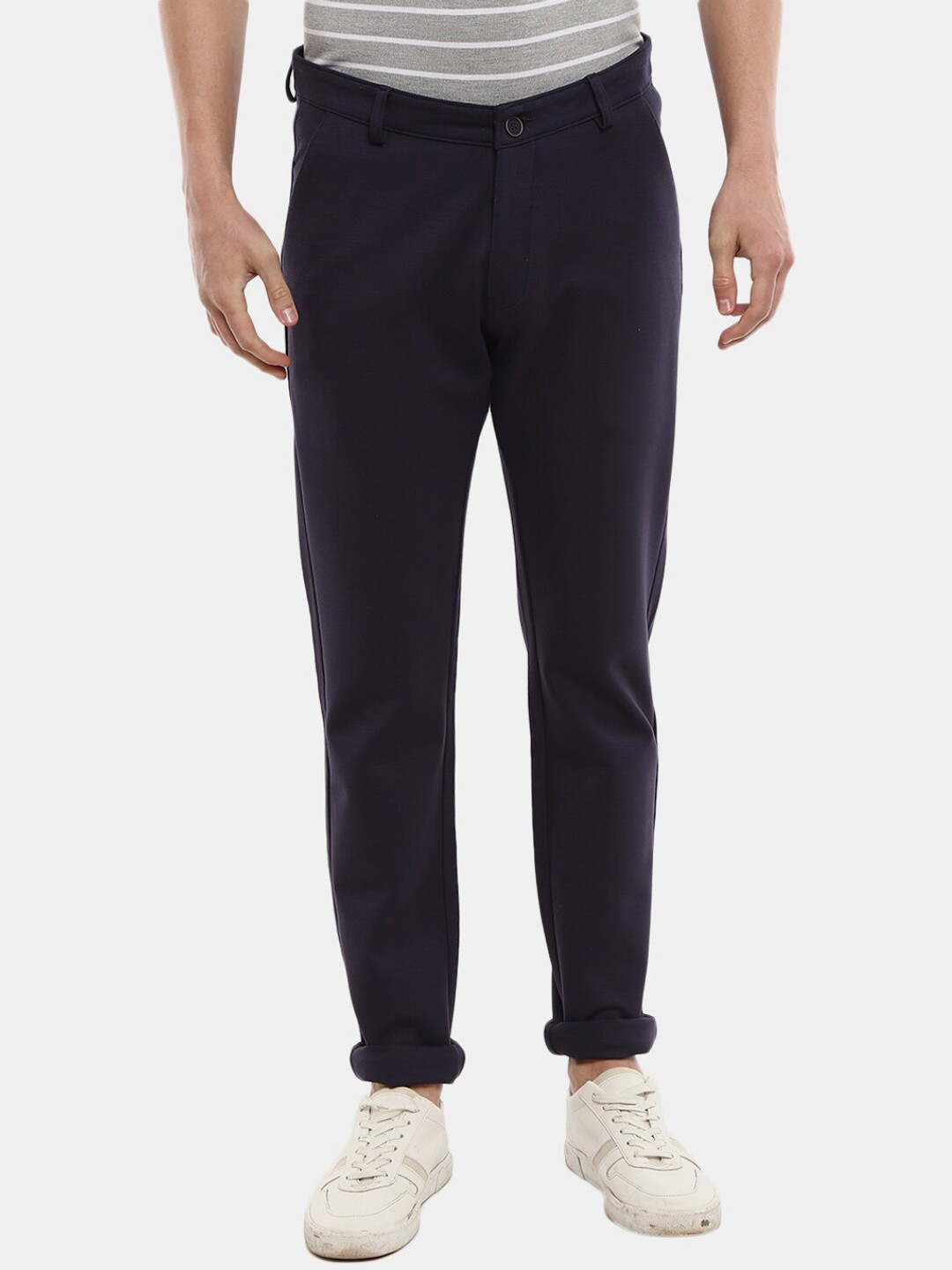 

V-Mart Men Navy Blue Classic Slim Fit Trousers