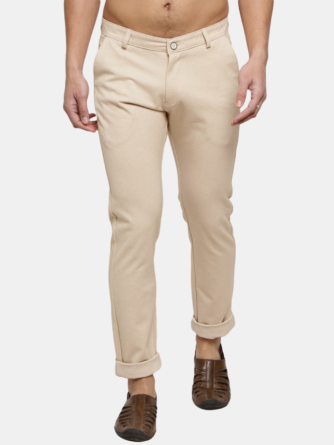 

V-Mart Men Brown Classic Slim Fit Chinos Trousers