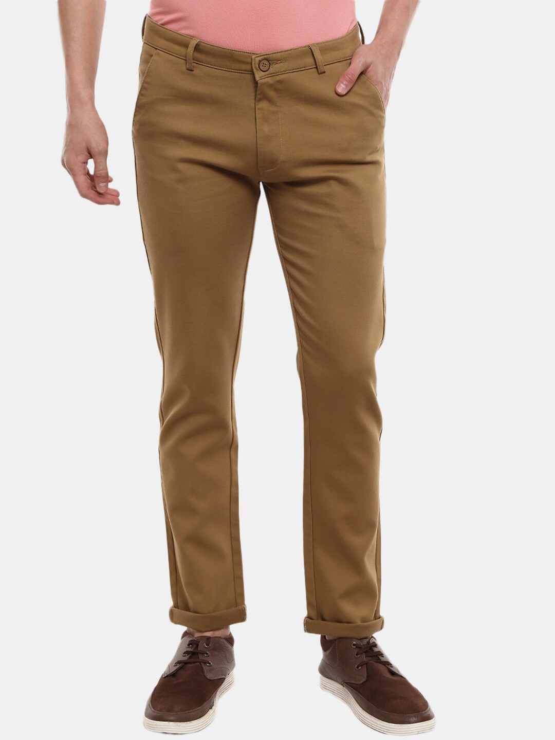 

V-Mart Men Khaki Classic Slim Fit Chinos Trousers