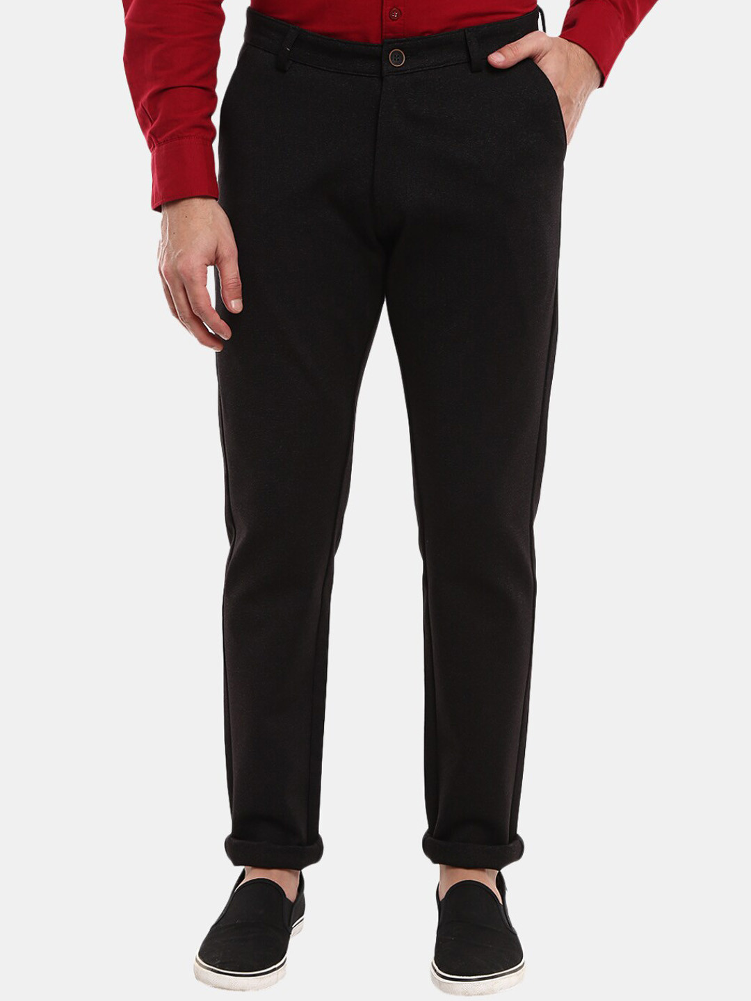 

V-Mart Men Black Classic Slim Fit Trousers