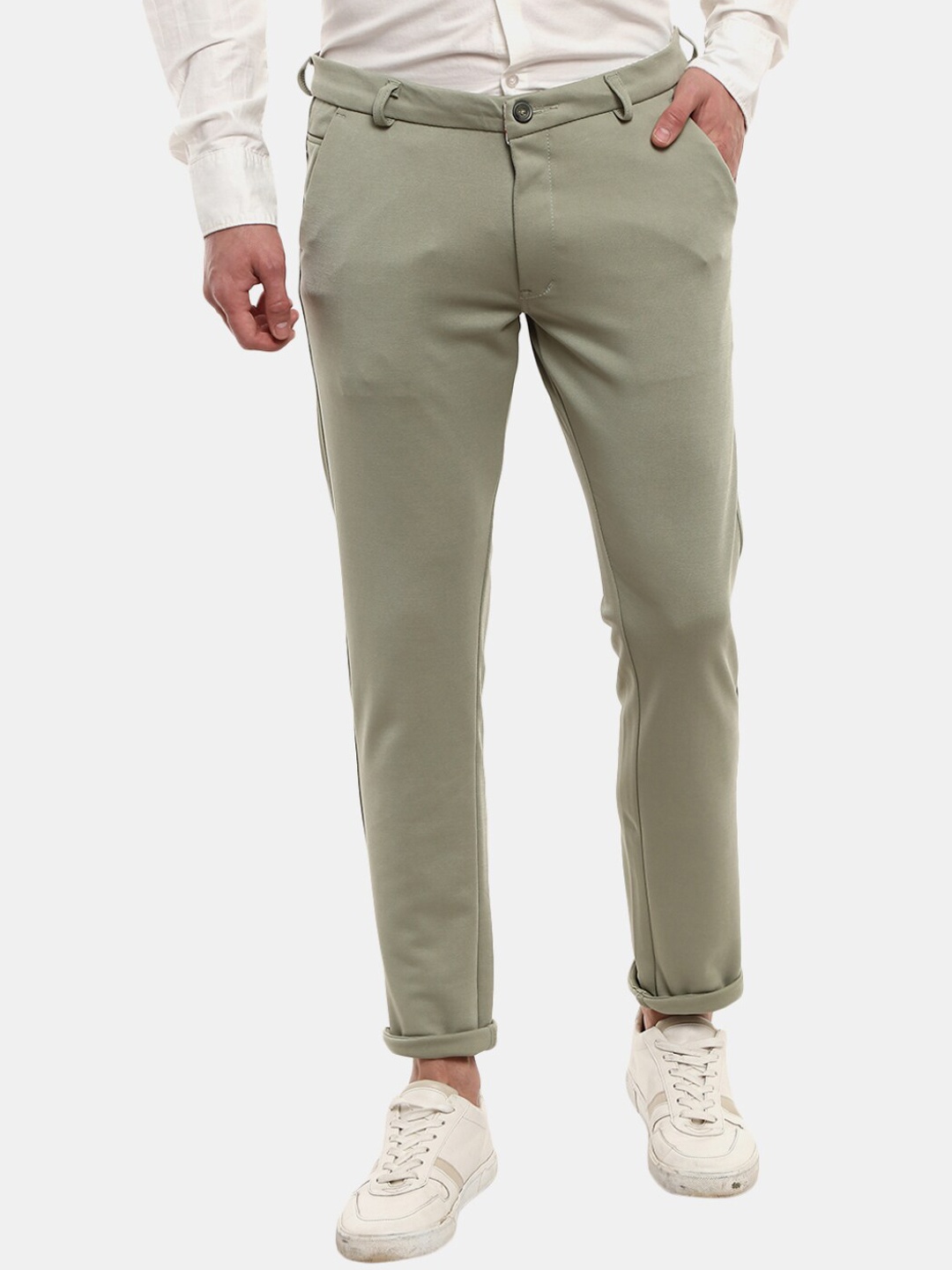 

V-Mart Men Green Classic Chinos Trousers