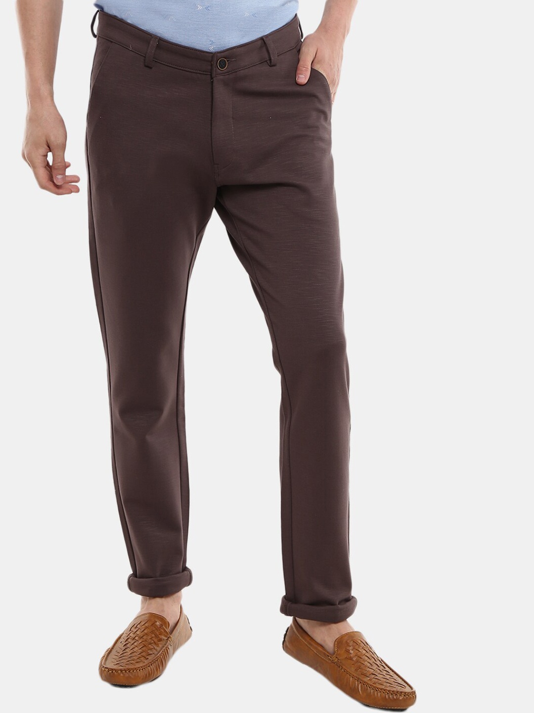 

V-Mart Men Brown Classic Slim Fit Trousers