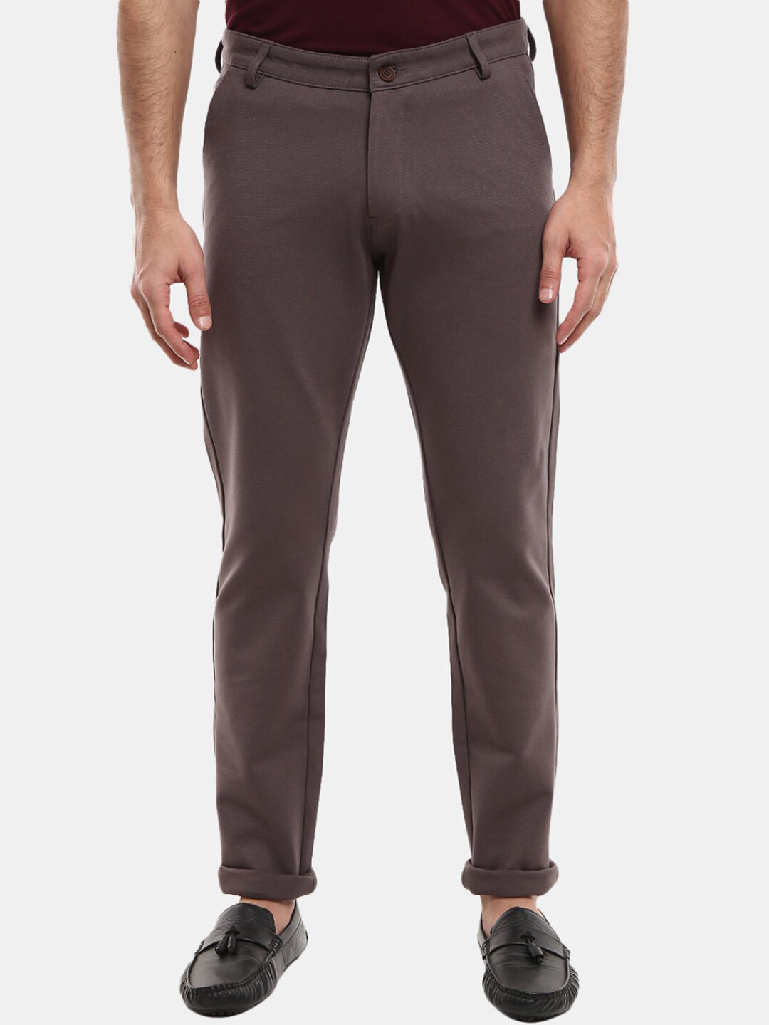 

V-Mart Men Brown Classic Slim Fit Chinos Trousers