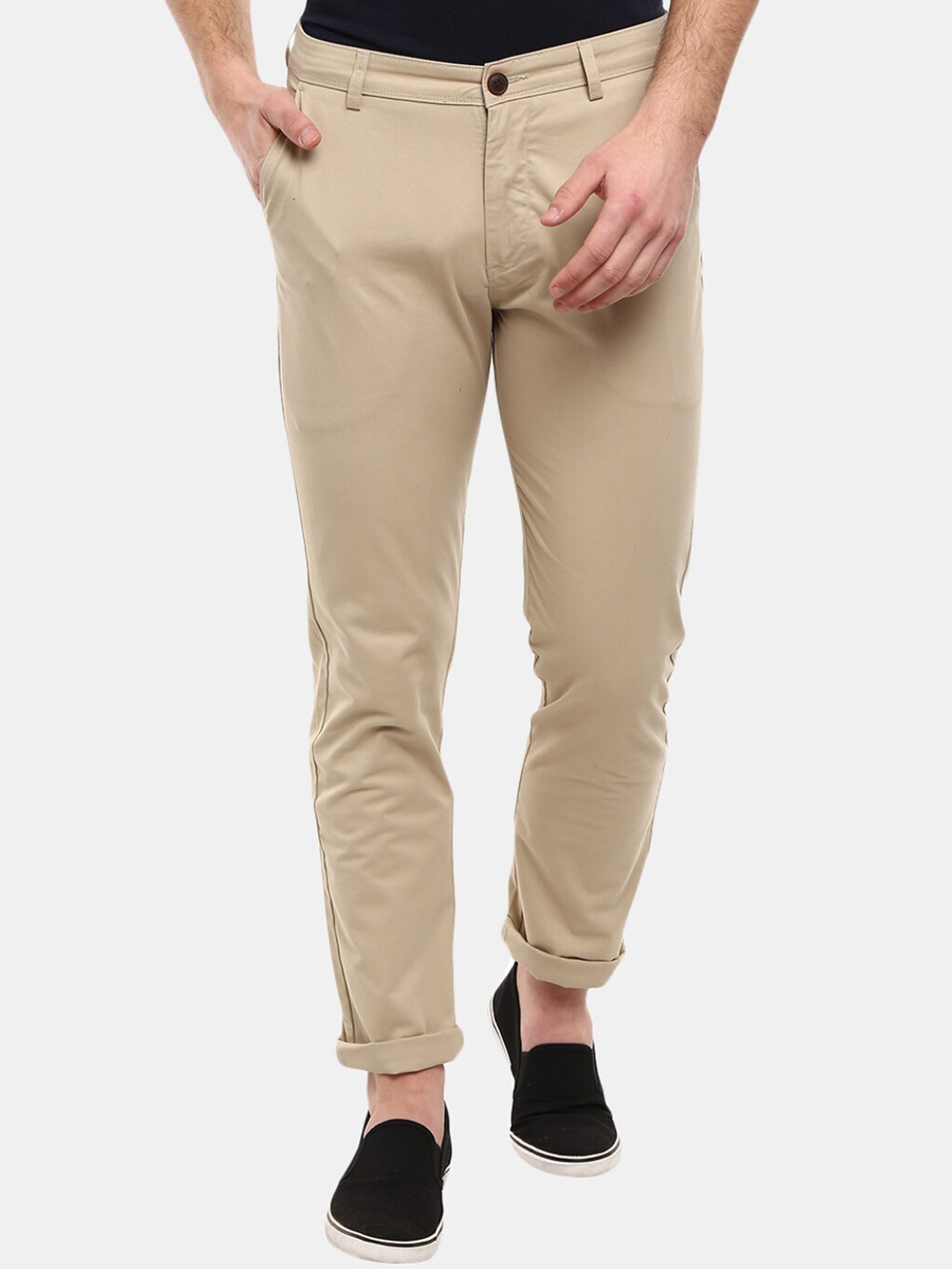 

V-Mart Men Beige Classic Slim Fit Chinos Trousers