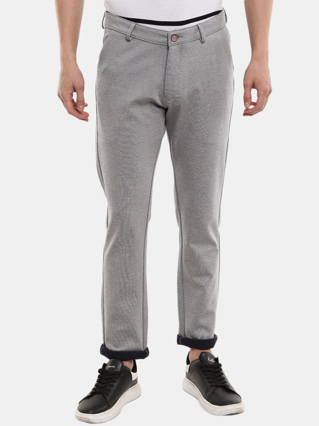 

V-Mart Men Grey Classic Slim Fit Trousers