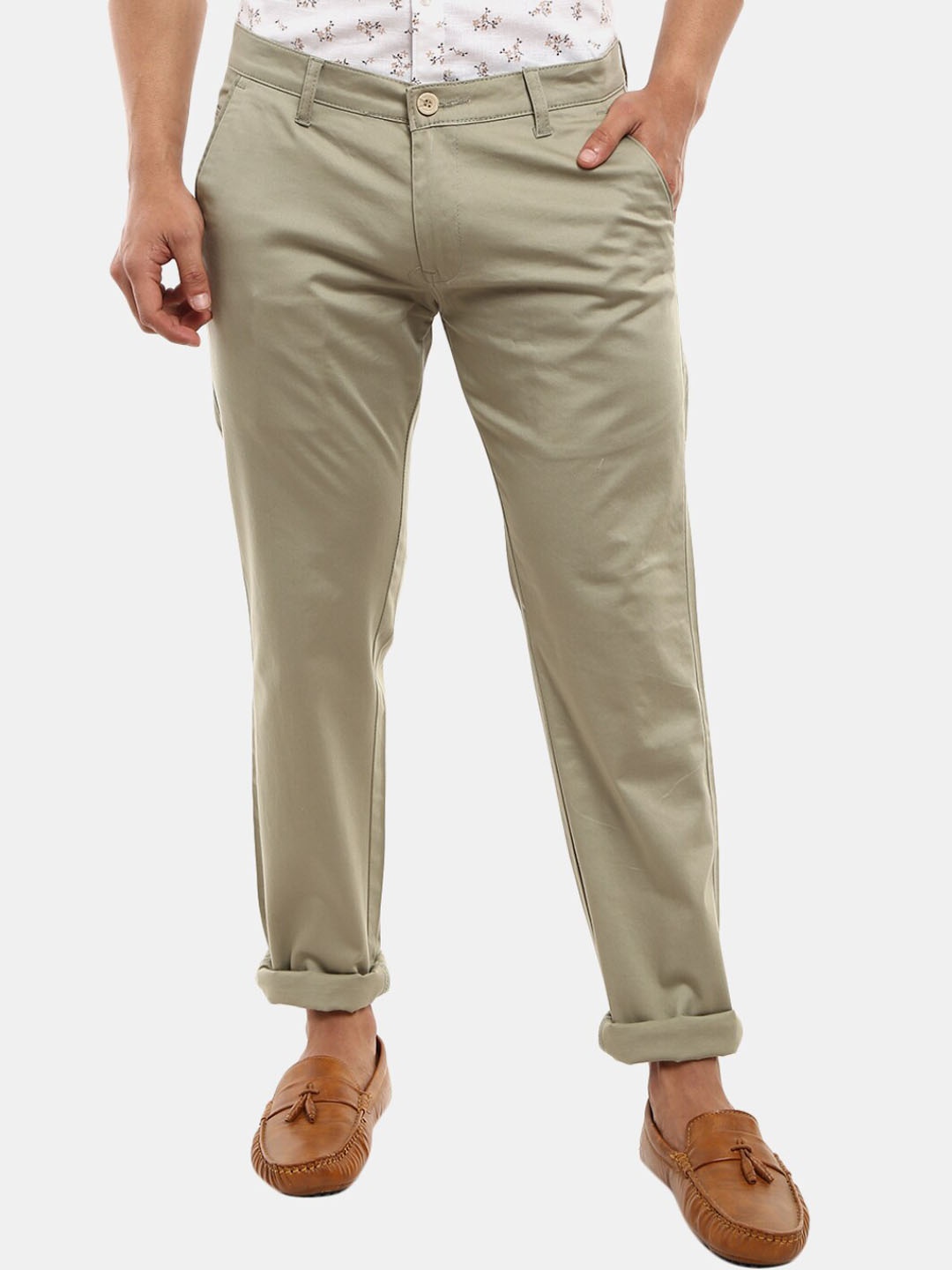 

V-Mart Men Green Classic Slim Fit Trousers