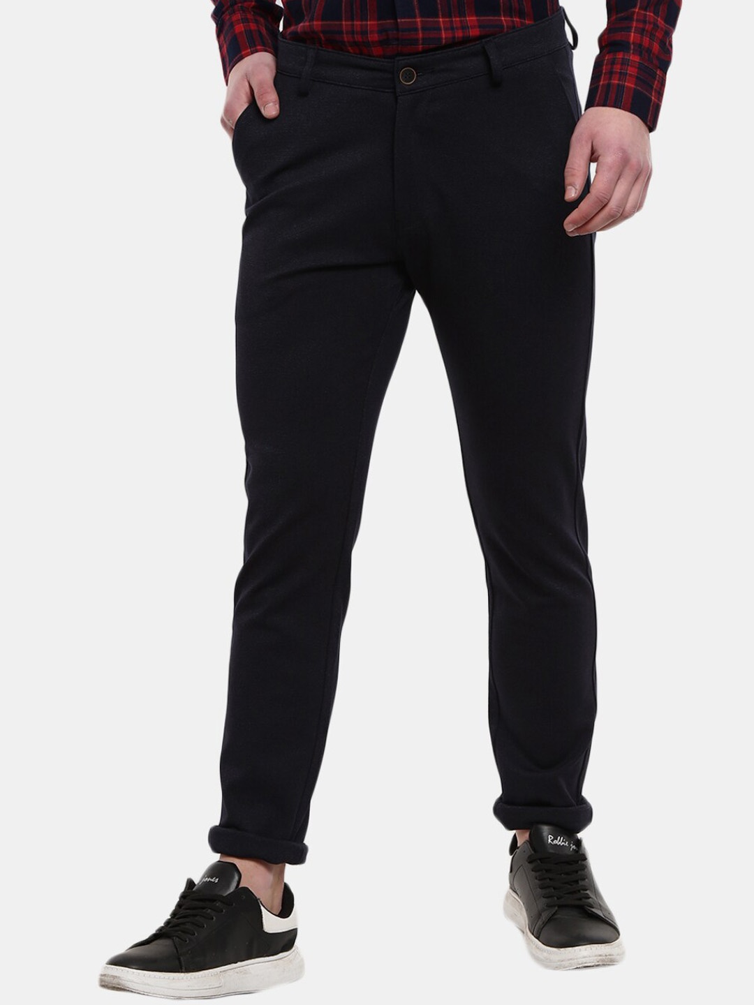

V-Mart Men Navy Blue Classic Slim Fit Chinos Trousers