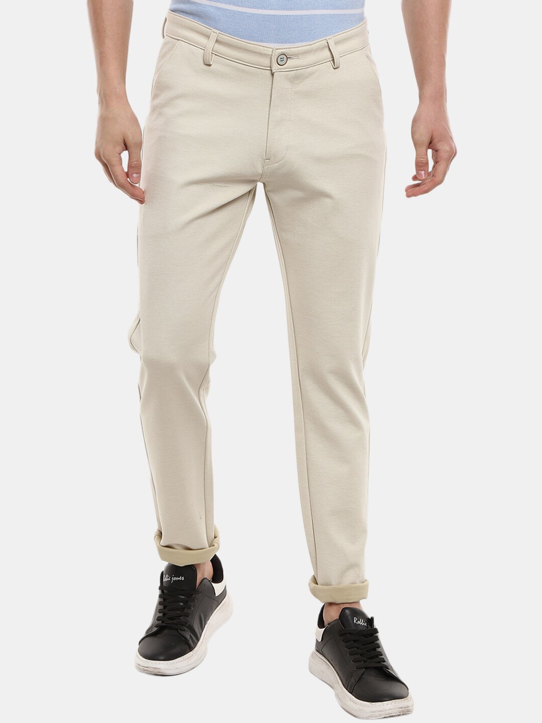 

V-Mart Men Beige Classic Slim Fit Trousers
