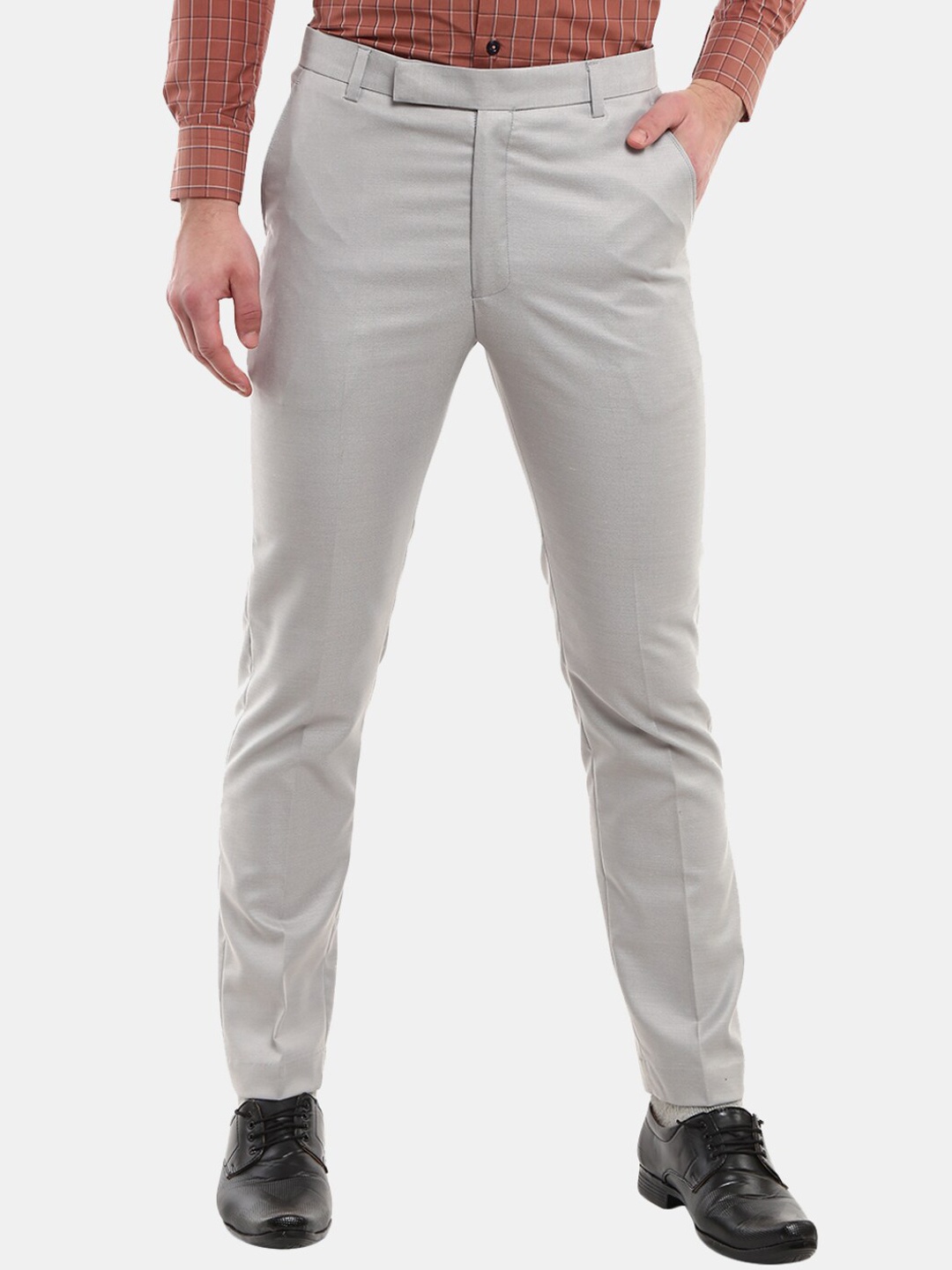 

V-Mart Men Grey Classic Slim Fit Trousers