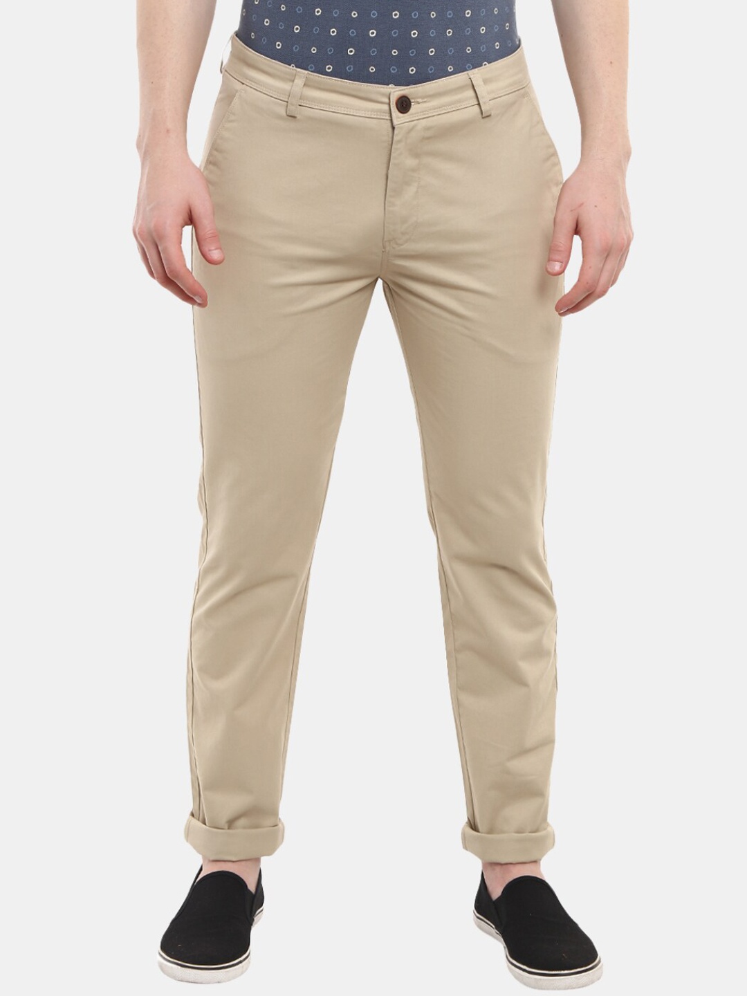 

V-Mart Men Beige Classic Slim Fit Trousers