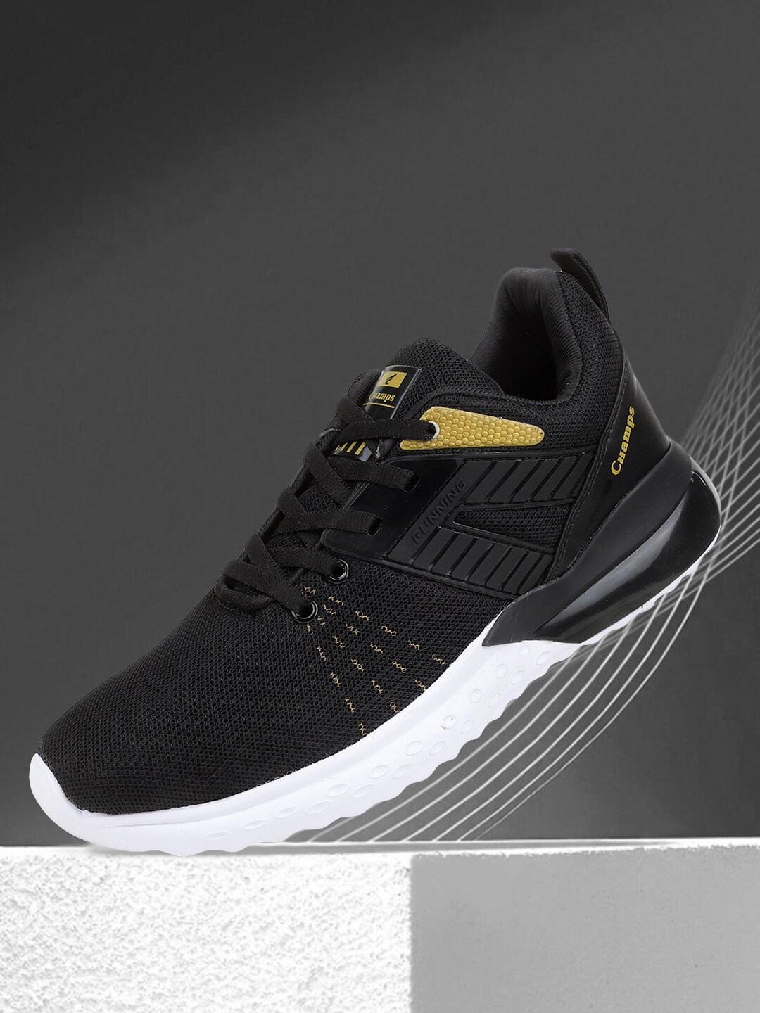 

Champs Men Black Running Non-Marking Shoes