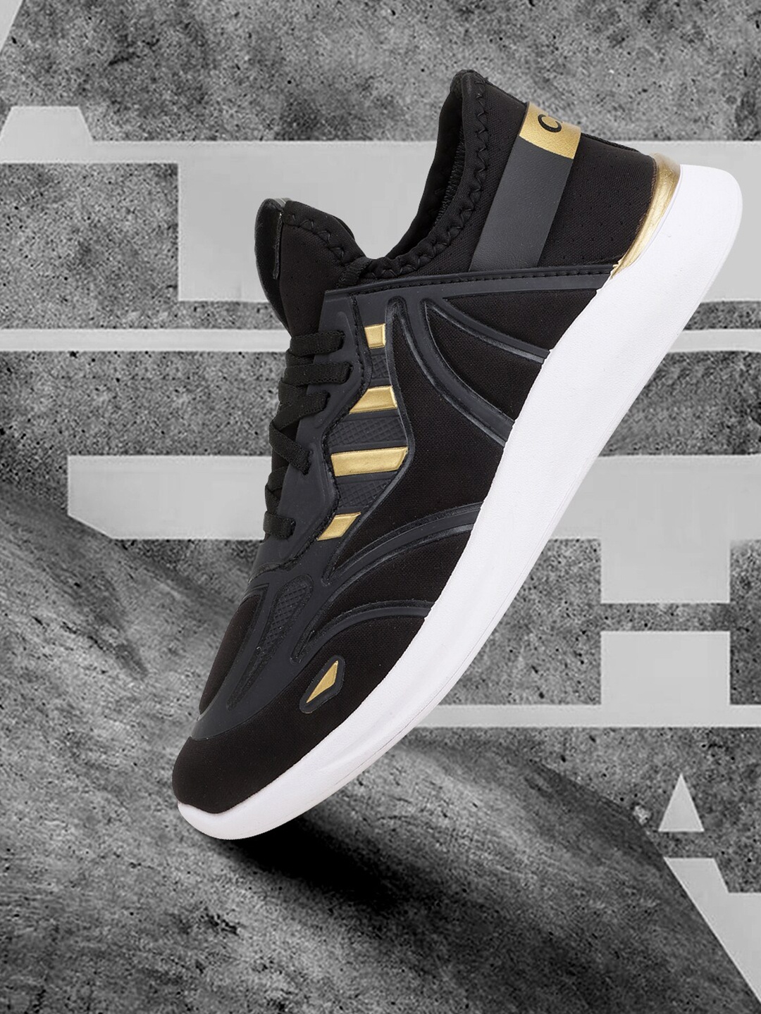 

Champs Men Black Running Non-Marking Shoes