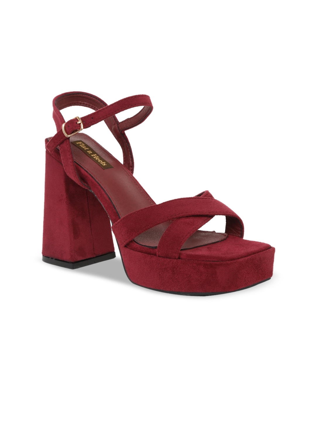 

Flat n Heels Maroon Suede Platform Sandals