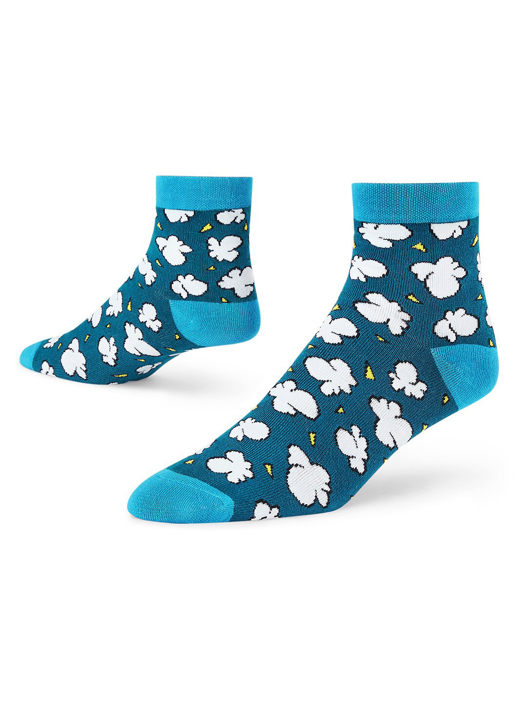 

Dynamocks Unisex Blue & White Patterned Ankle-Length Socks Socks