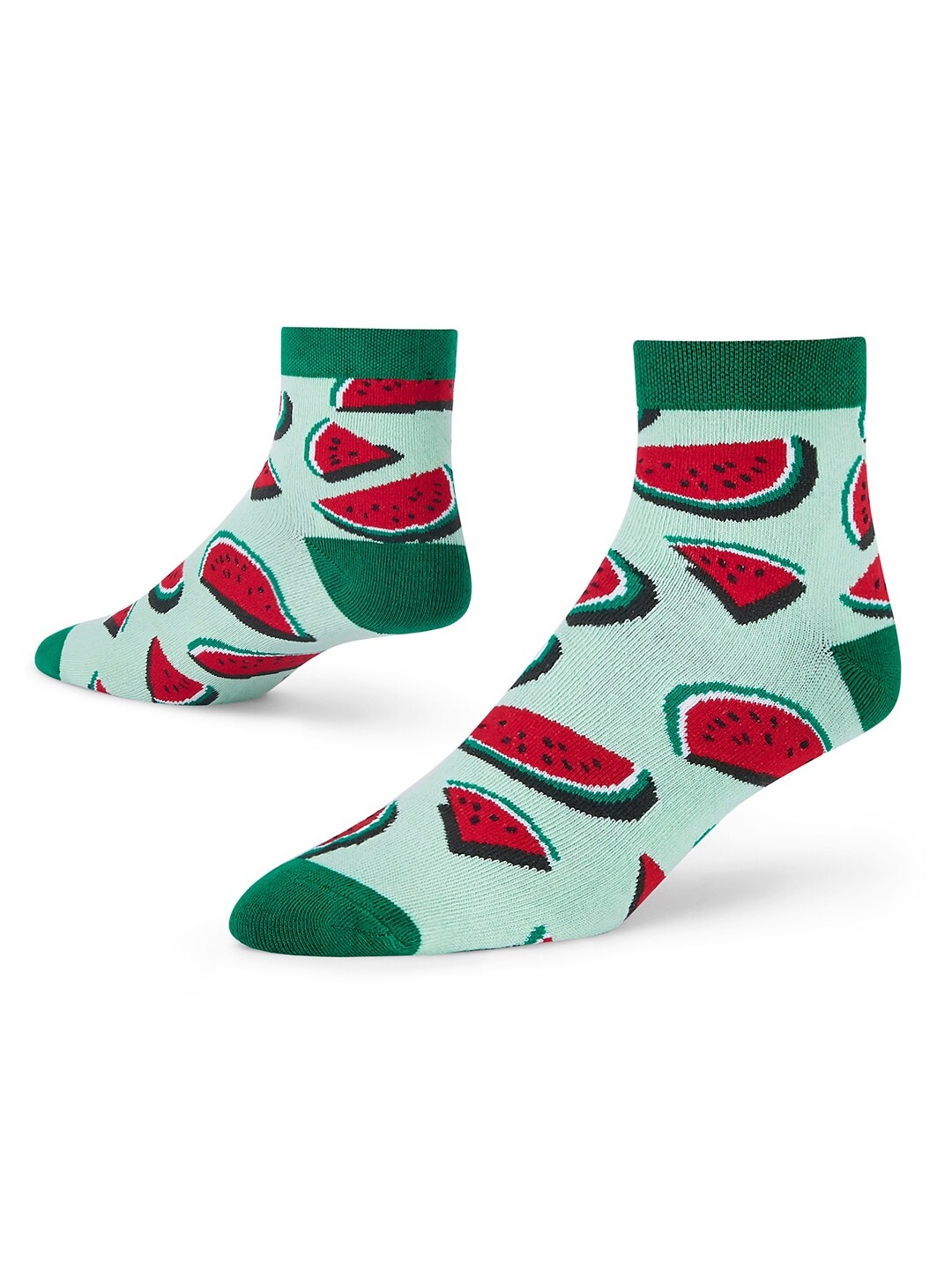 

Dynamocks Unisex Green & Red Patterned Ankle-Length Socks