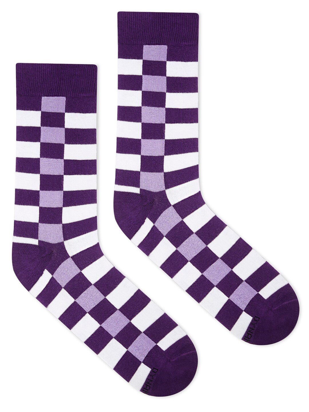 

Dynamocks Unisex Purple & White Patterned Above Ankle-Length Socks