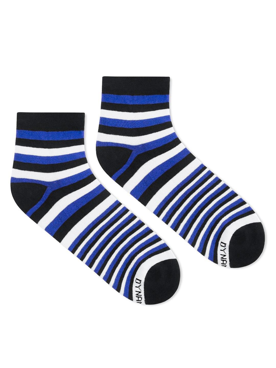 

Dynamocks Unisex Blue & White Striped Printed Cotton Ankle Length Socks