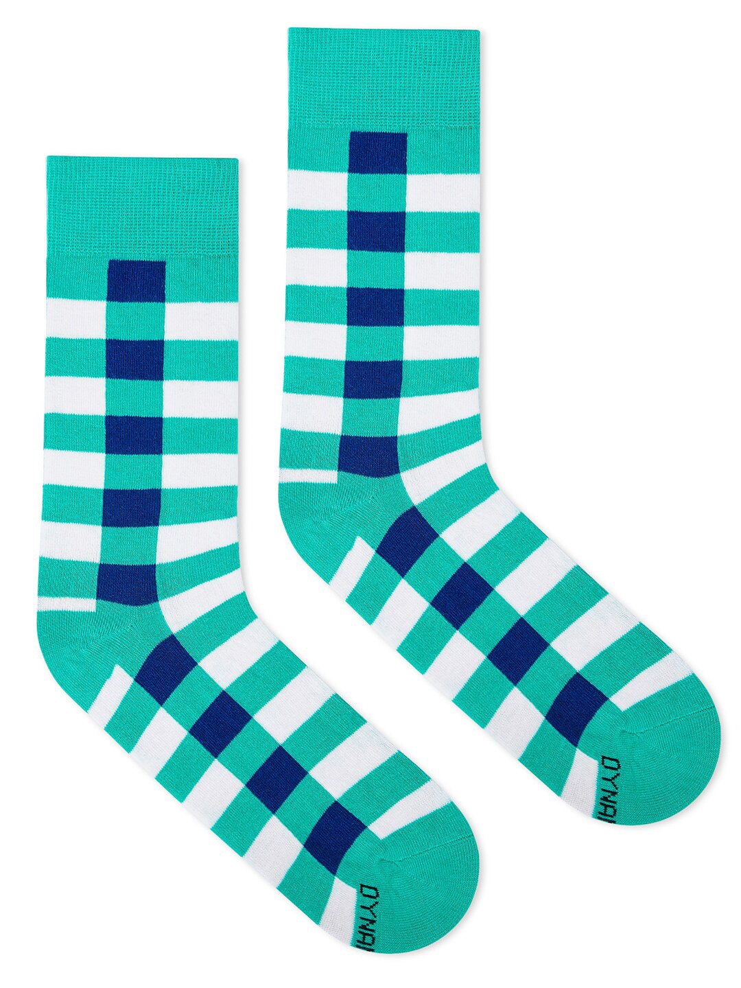 

Dynamocks Unisex Blue & White Checked Above Ankle-Length Socks